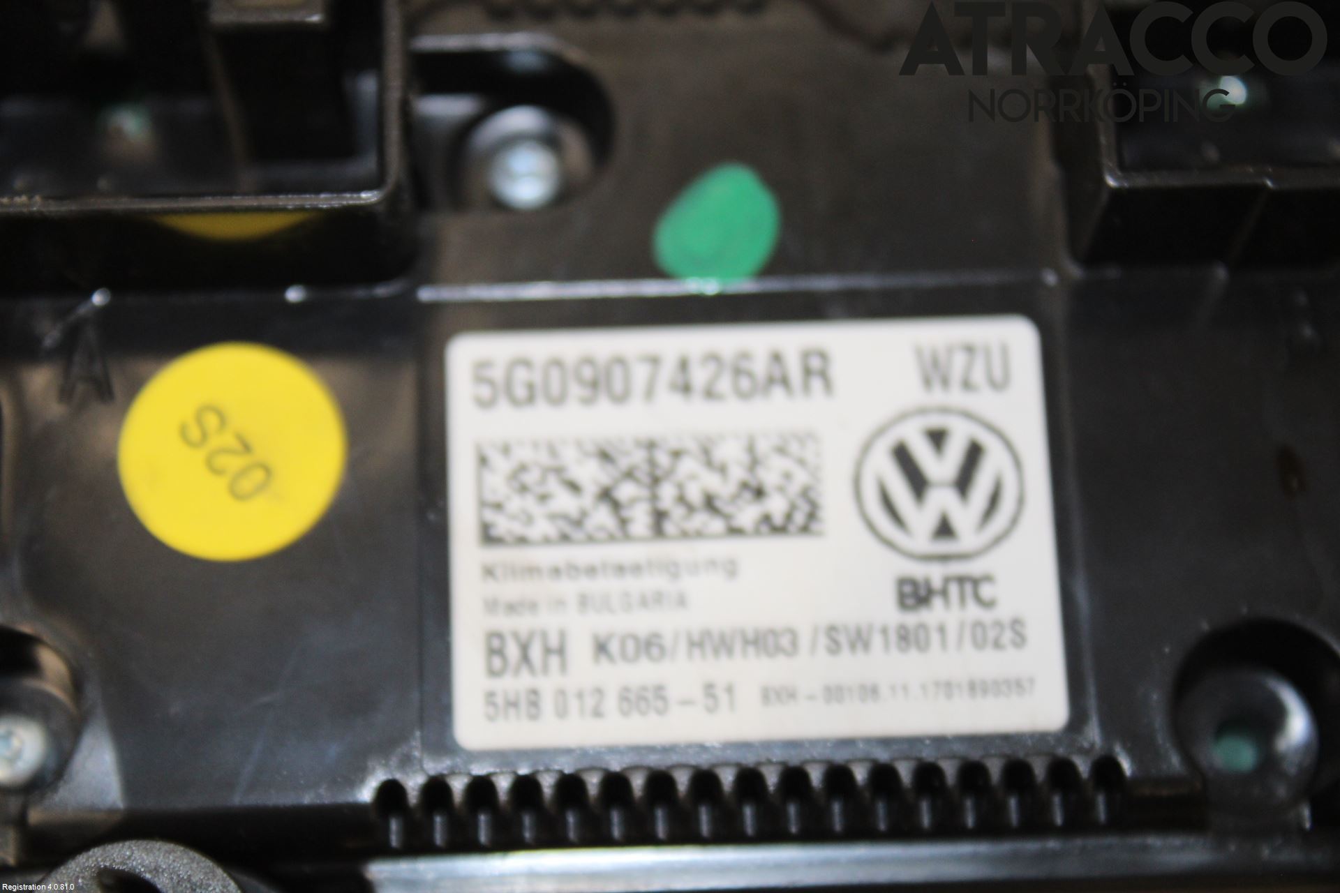 Volkswagen VW GOLF / E-GOLF VII 13-20 Värmereglage