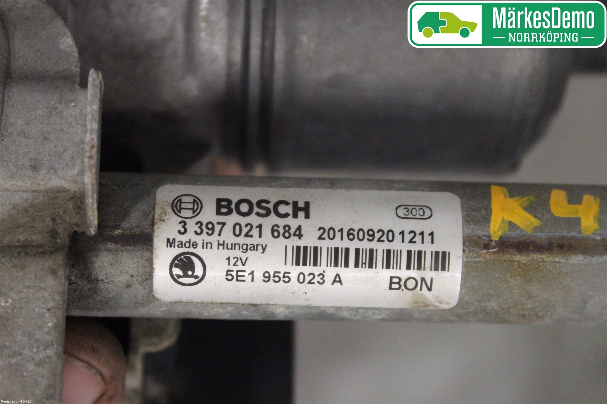 Skoda OCTAVIA (5E) 13-20 Torkarmekanism Vindruta