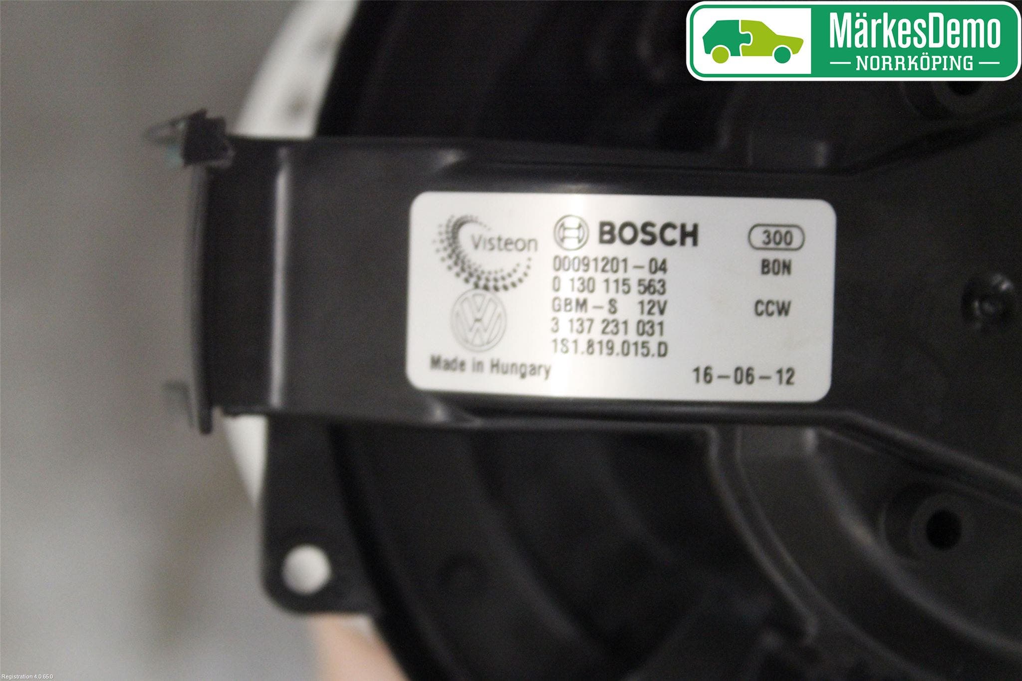 Volkswagen VW UP! / E-UP! Värmefläkt