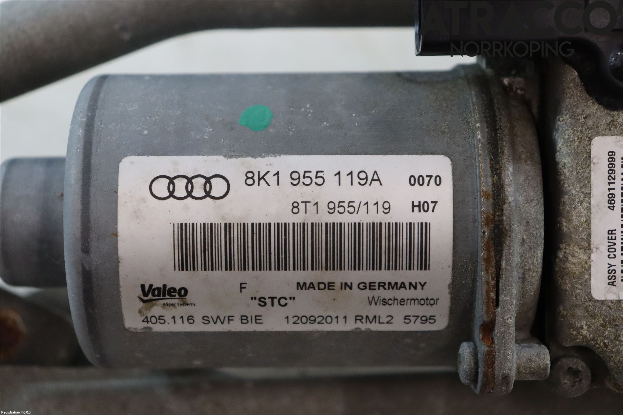 Audi A4/S4 08-11 Torkarmekanism Vindruta