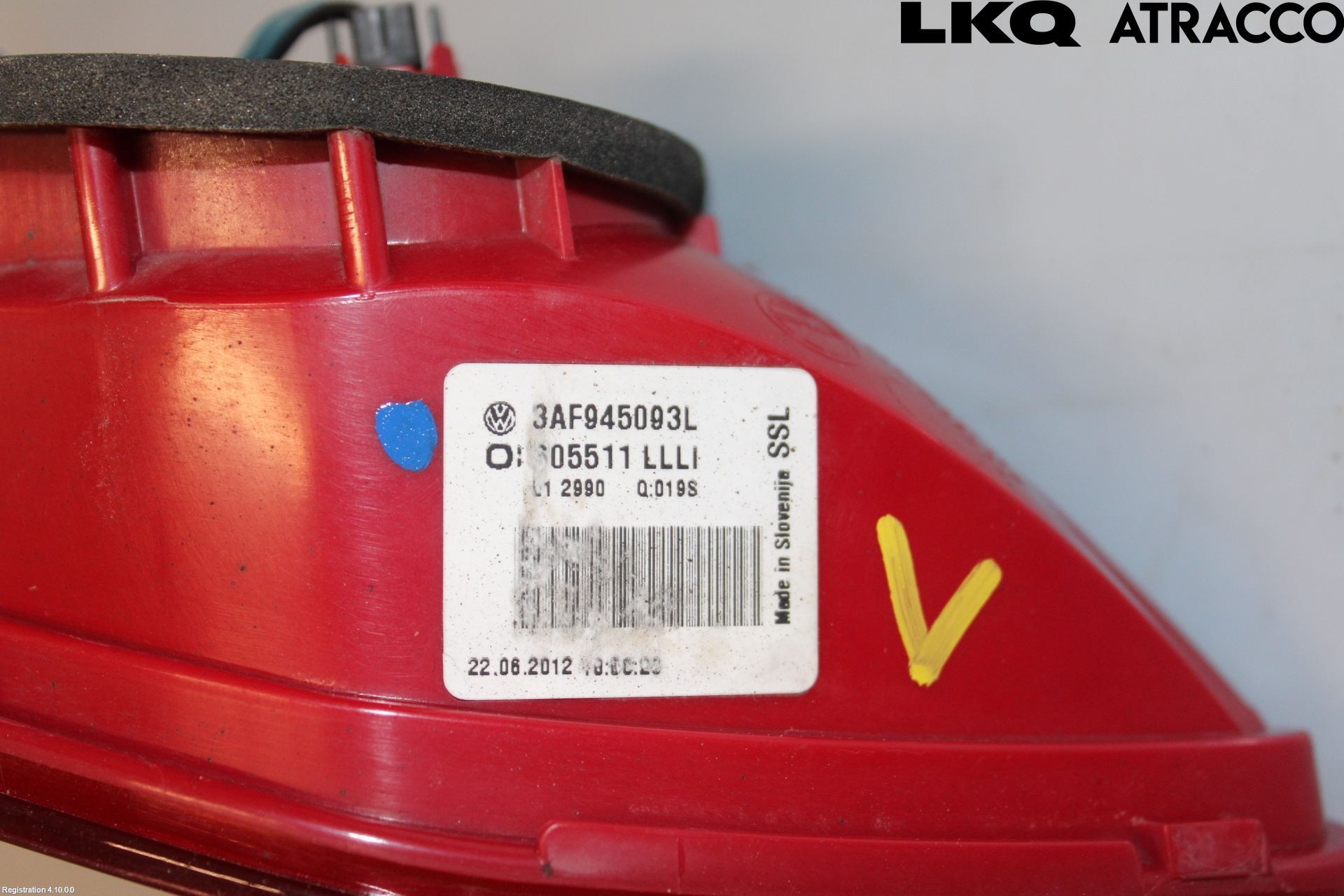 Volkswagen VW PASSAT 11-14 Bakljus Lucka Vä