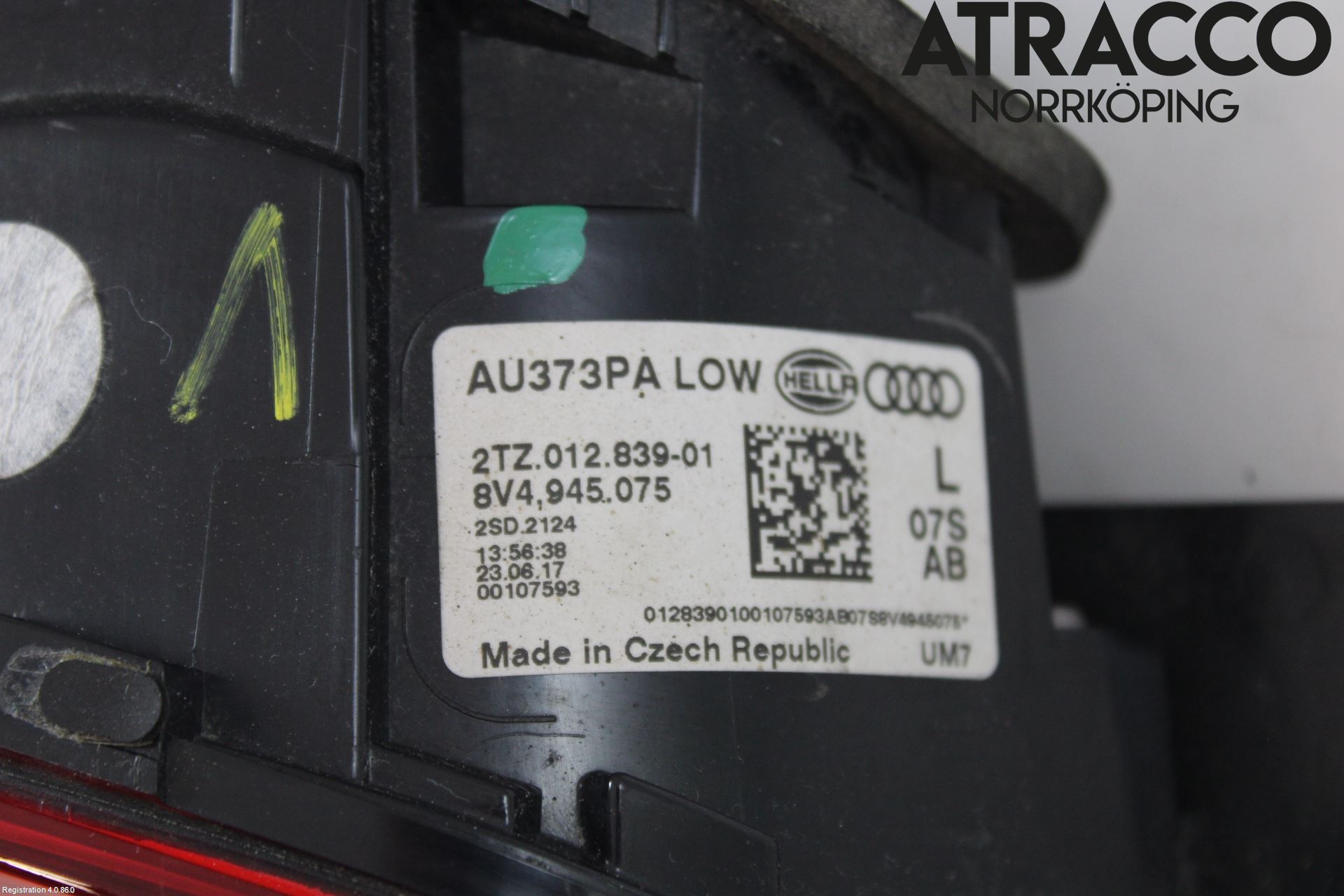 Audi A3/S3 8V 13-20 Bakljus Lucka Vä