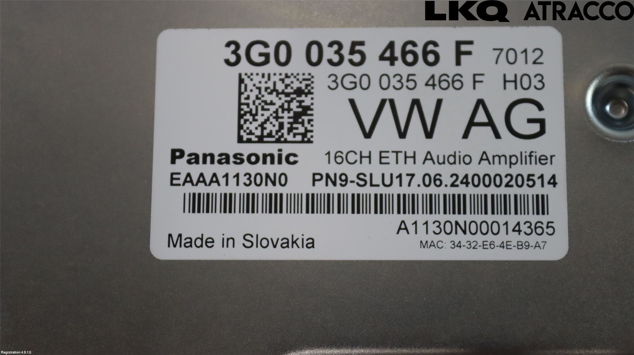 Volkswagen VW ID.7/TOURER 24- Radio-Stereo Förstärkare