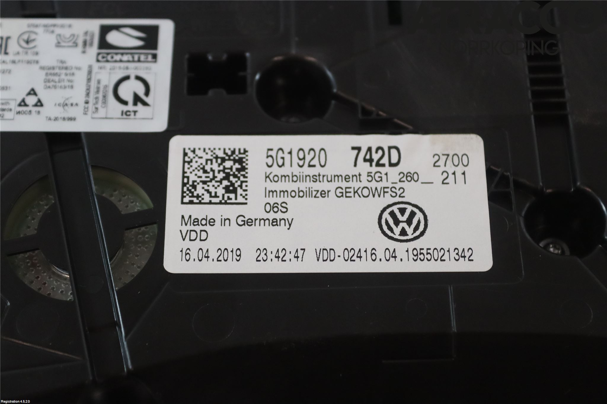 Volkswagen VW GOLF / E-GOLF VII 13-20 Instrument Komb