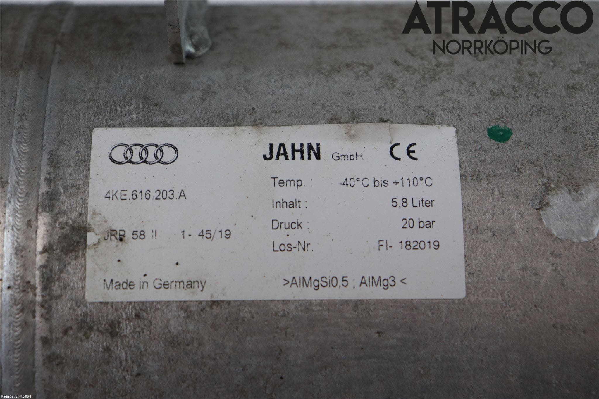 Audi E-TRON, S GE 19- Nivå/Luftförändring Trycktank