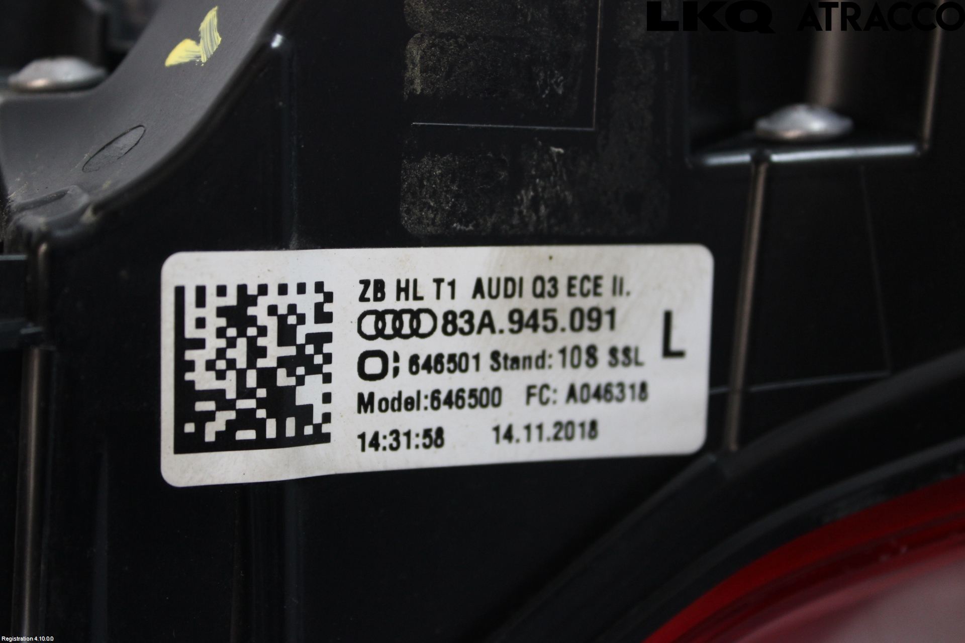 Audi Q3 F3 19- Bakljus Vänster