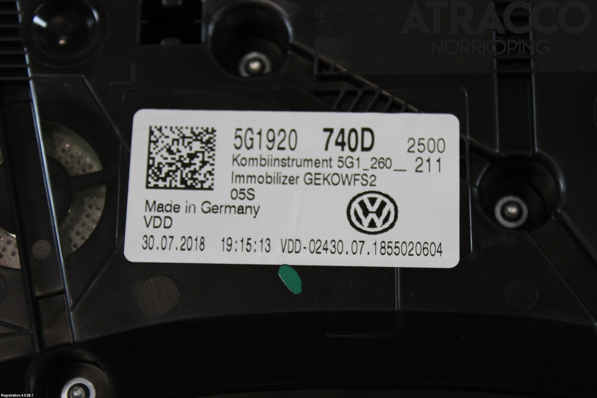 Volkswagen VW GOLF / E-GOLF VII 13-20 Instrument Komb