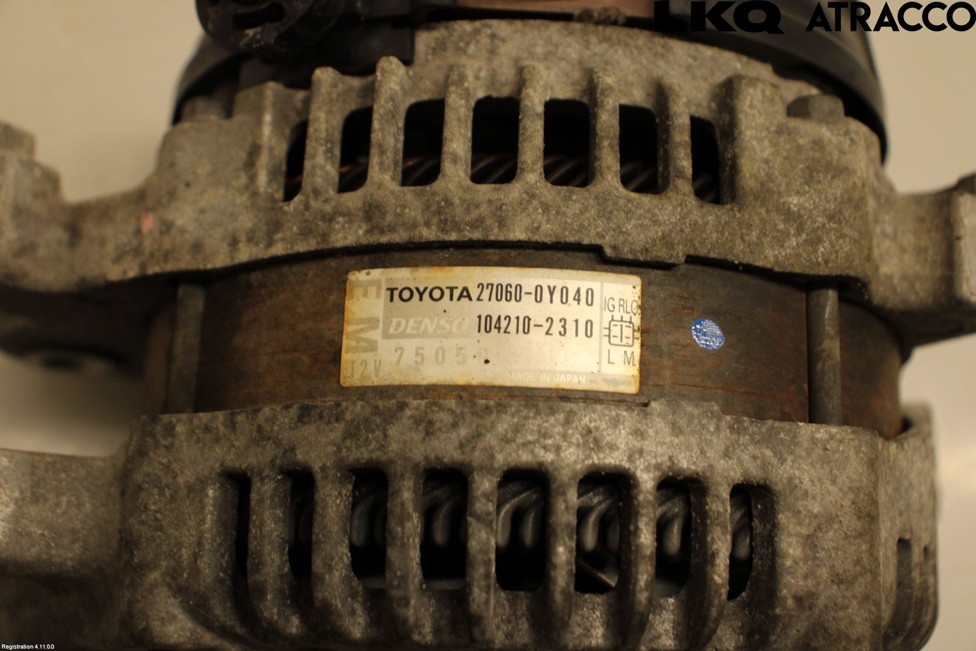 Toyota YARIS XP90 06-11 Generator