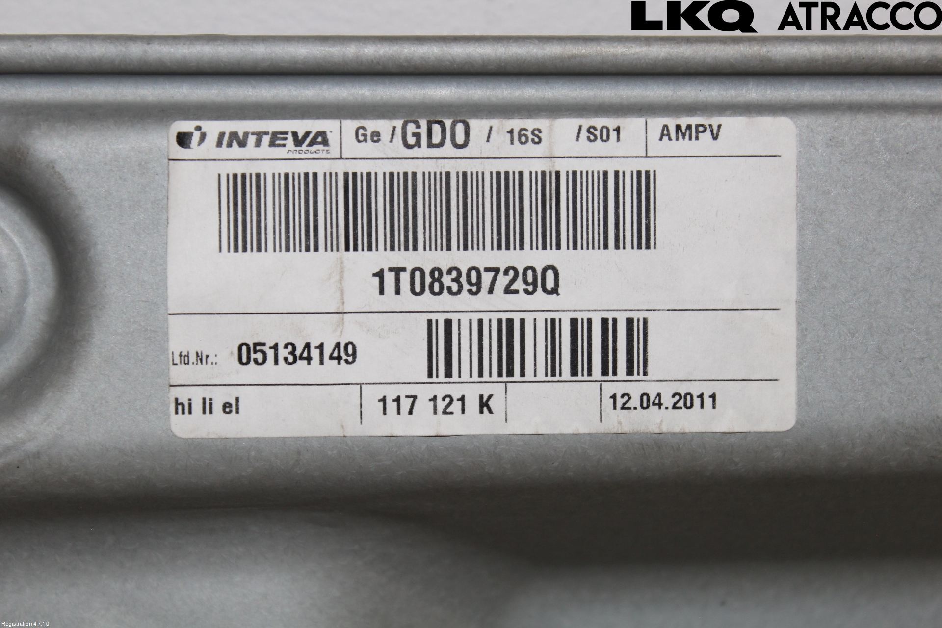 Volkswagen VW TOURAN 10-15 Fönsterhiss El Kompl