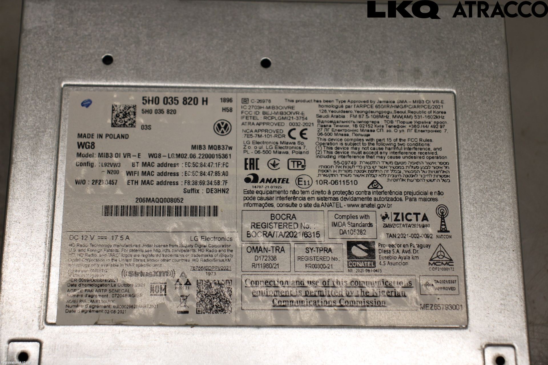 Volkswagen VW GOLF / E-GOLF VIII 20- Cd Radio - Multimediapanel