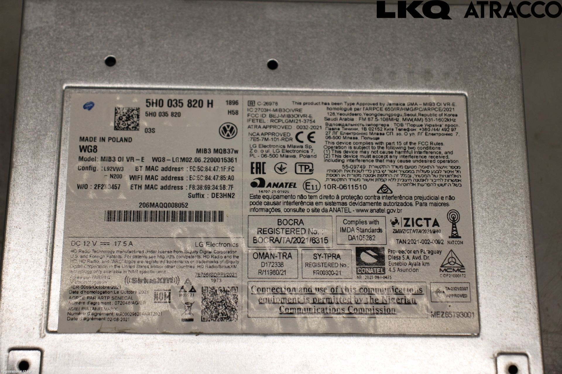 Volkswagen VW GOLF / E-GOLF VIII 20- Cd Radio - Multimediapanel