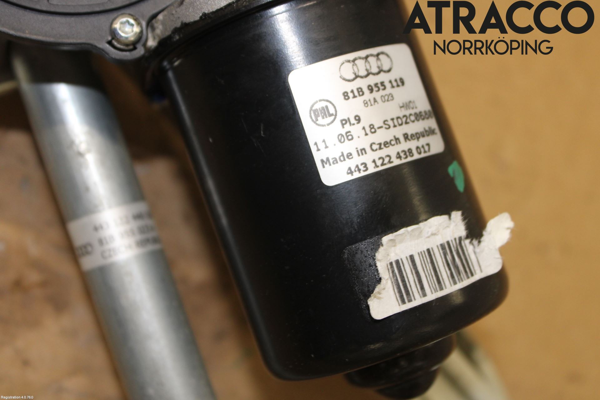 Audi Q2/SQ2 17- Torkarmekanism Vindruta