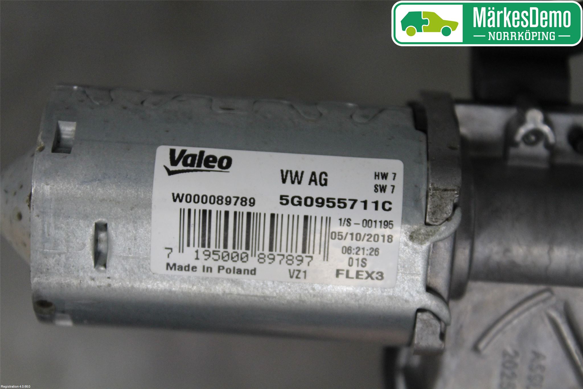Volkswagen VW GOLF / E-GOLF VII 13-20 Torkarmotor Baklucka
