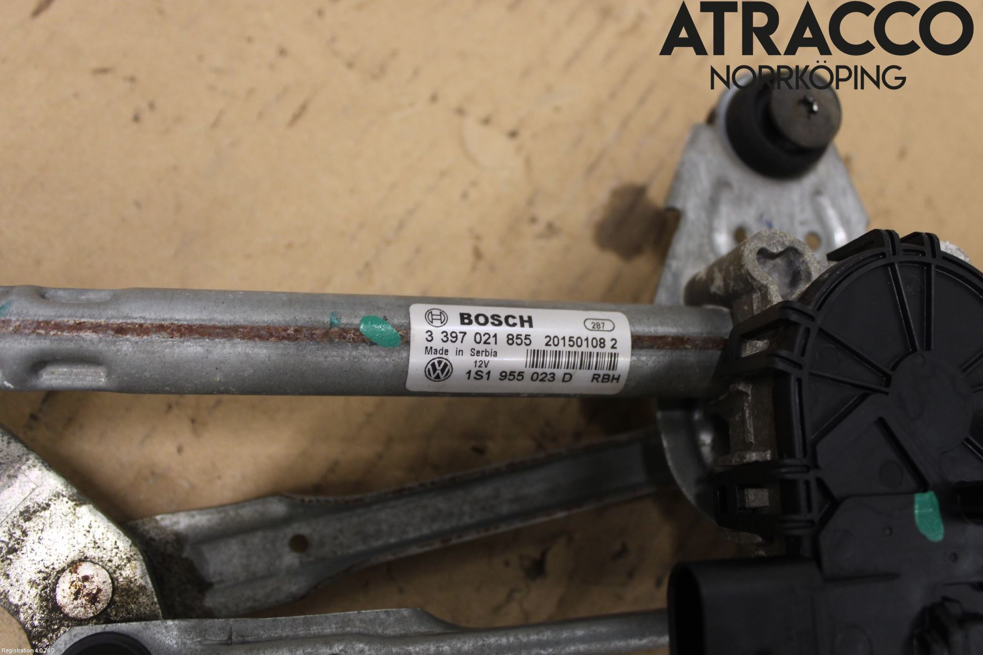 Volkswagen VW UP! / E-UP! Torkarmekanism Vindruta