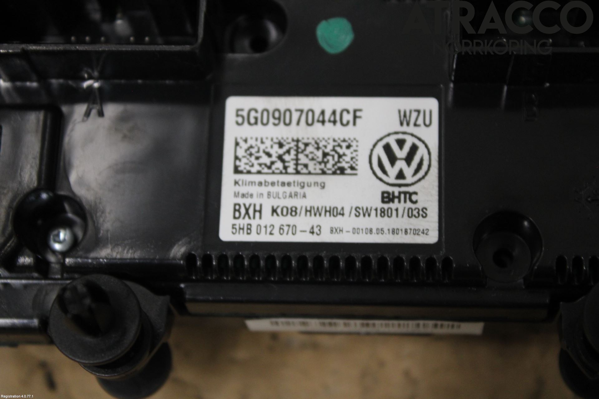 Volkswagen VW GOLF / E-GOLF VII 13-20 Värmereglage