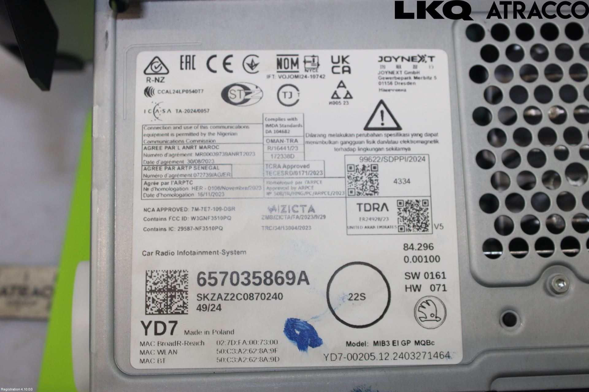 Skoda FABIA 22- Multifunktionsdisplay