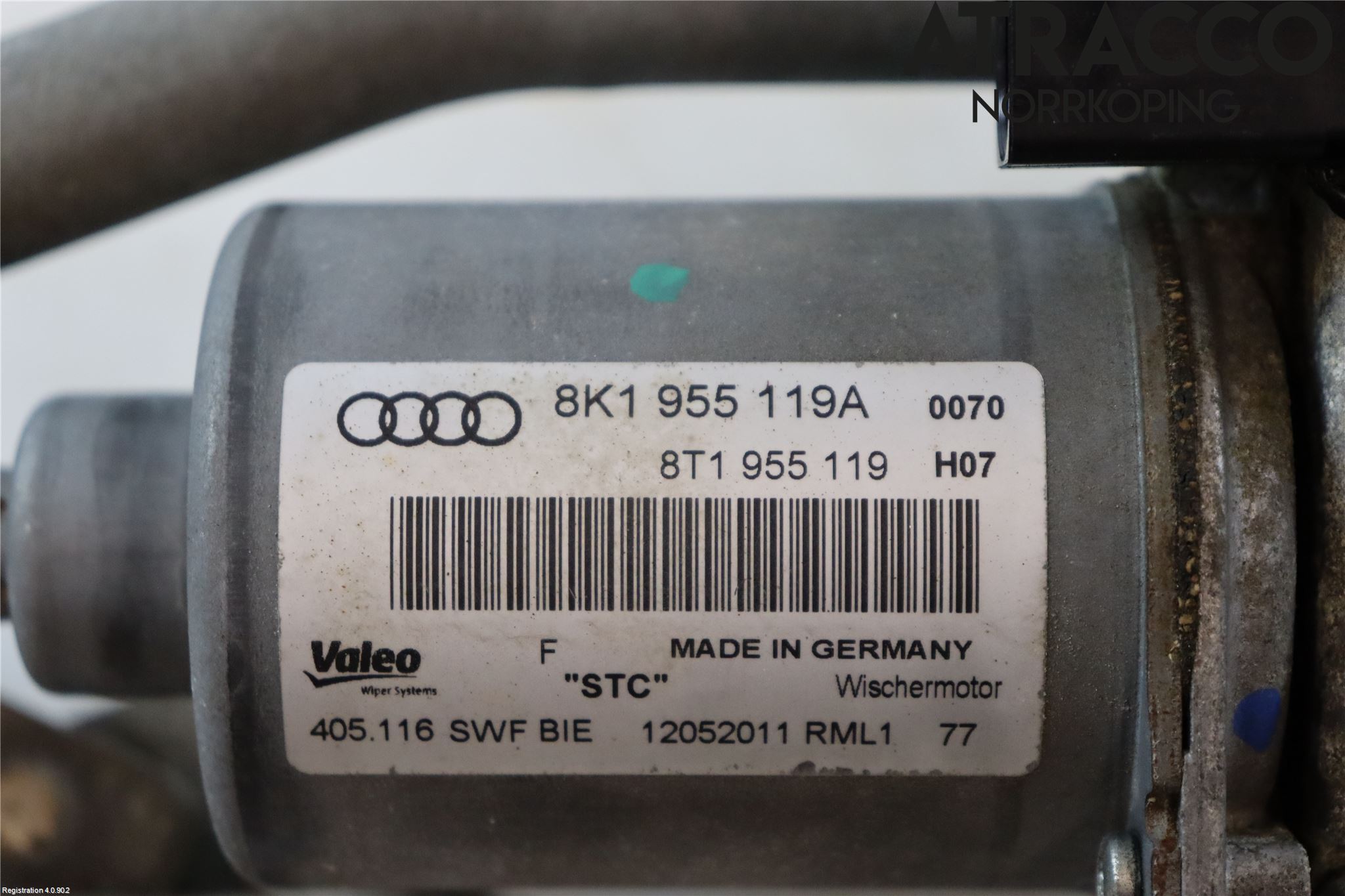 Audi A4/S4 08-11 Torkarmekanism Vindruta