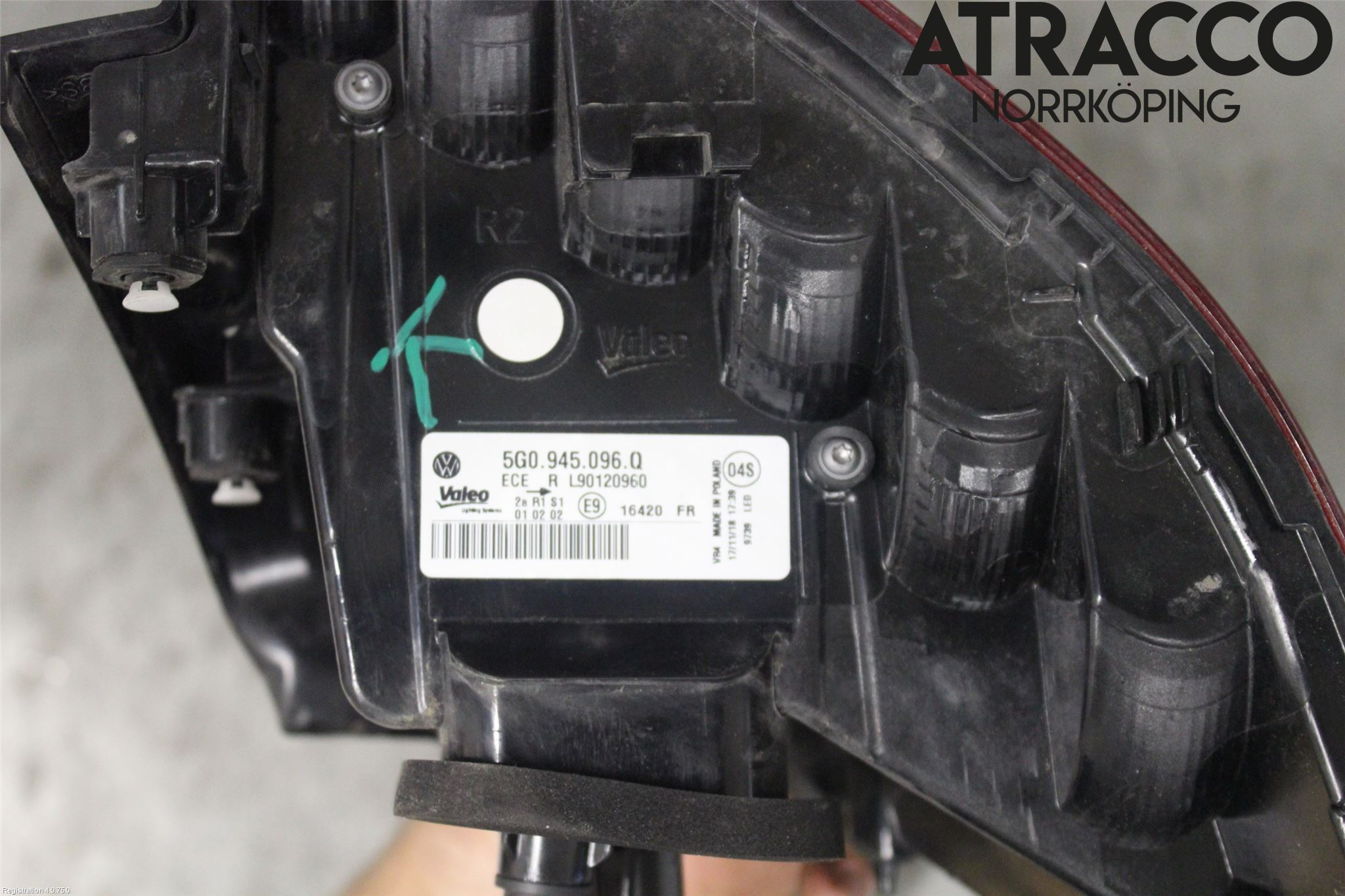 Volkswagen VW GOLF / E-GOLF VII 13-20 Bakljus Höger