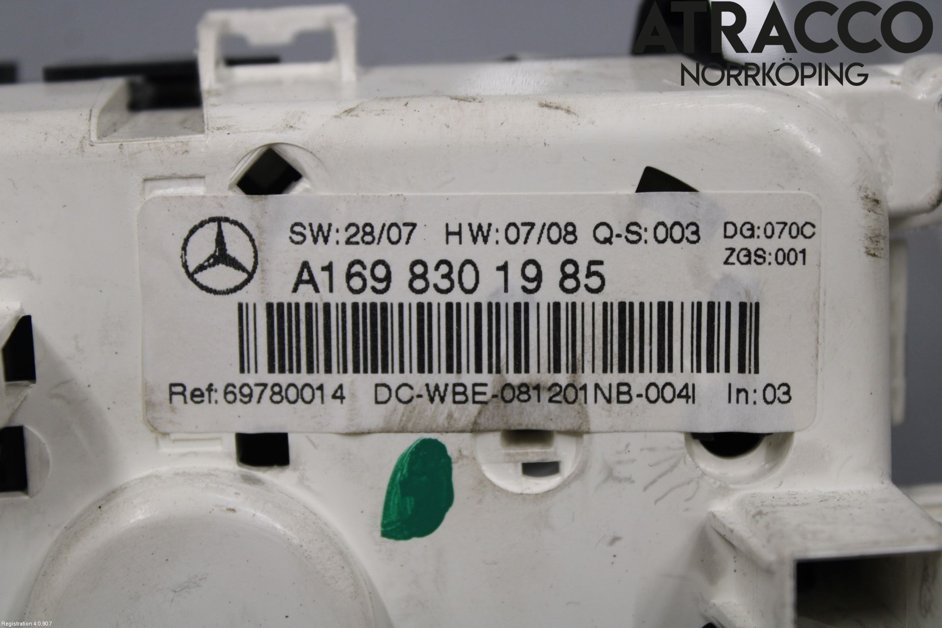 Mercedes-Benz MB B-KLASS (W245) 05-12 Värmereglage