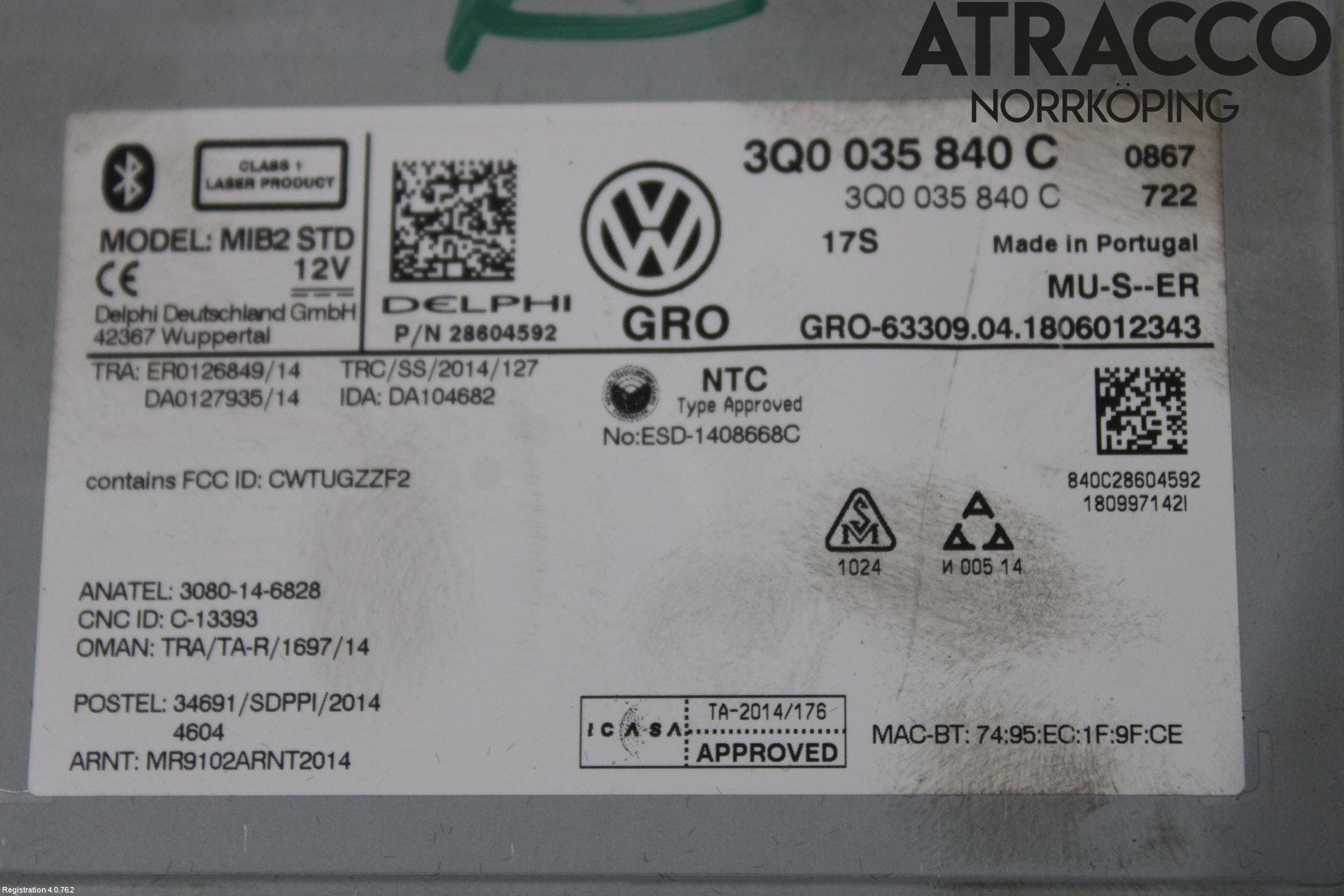 Volkswagen VW PASSAT 15-19 Cd Radio - Multimediapanel
