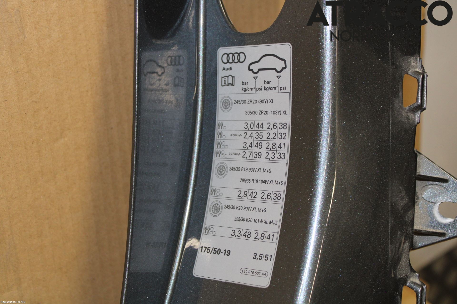 Audi R8 Inr Plastd A-B-C Stolpe