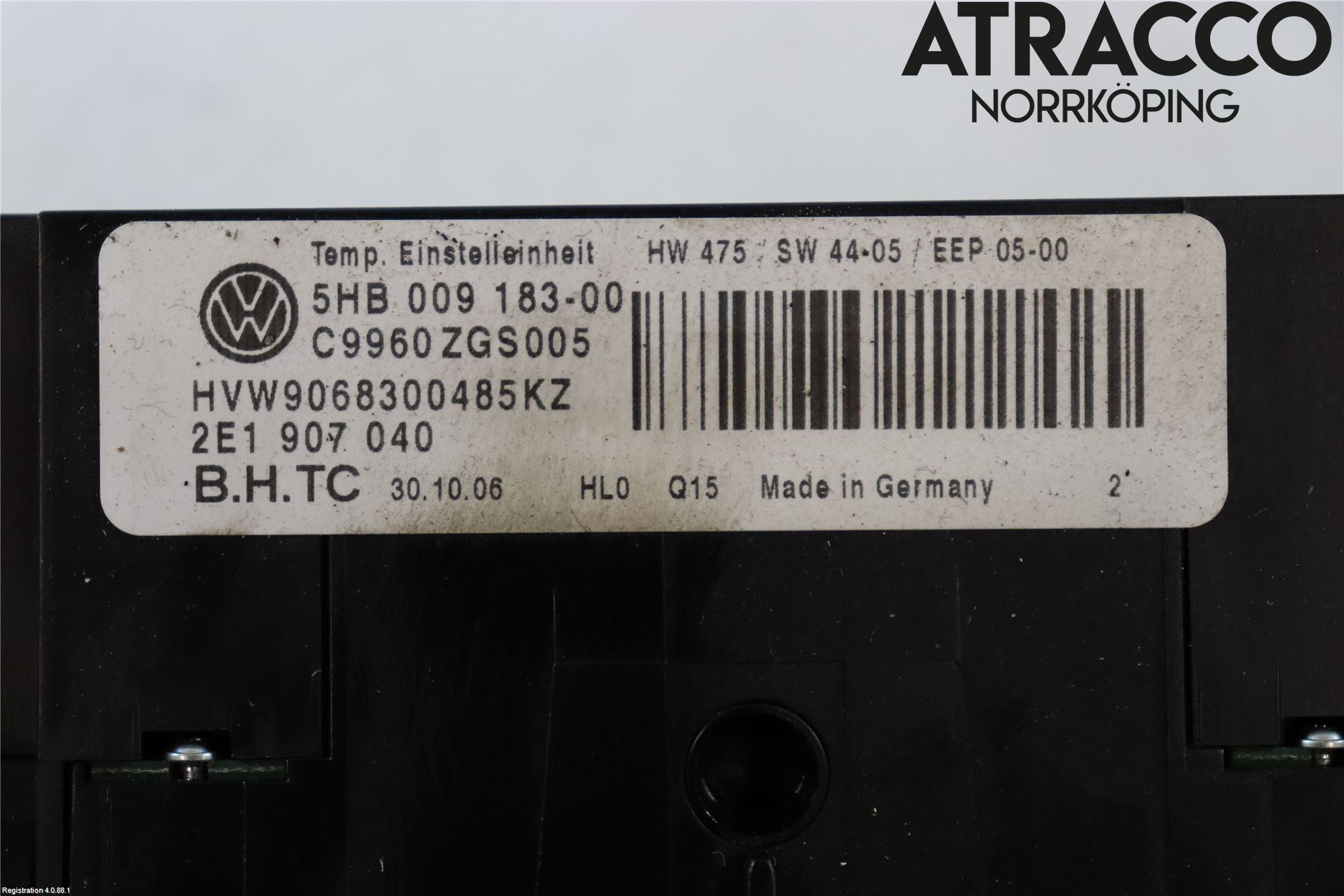 Volkswagen VW CRAFTER 06-16 Värmereglage