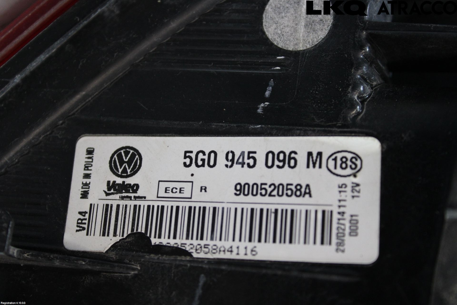 Volkswagen VW GOLF / E-GOLF VII 13-20 Bakljus Höger