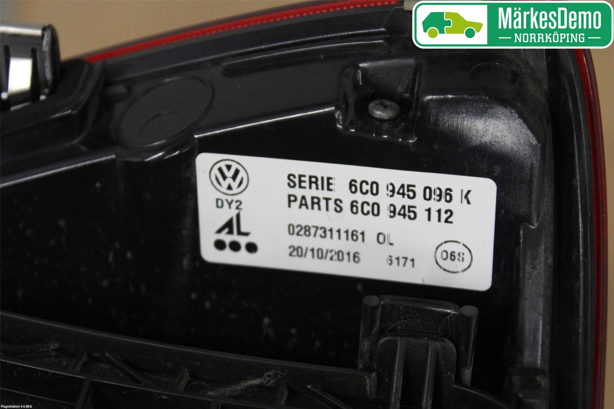 Volkswagen VW POLO 10-17 Bakljus Höger
