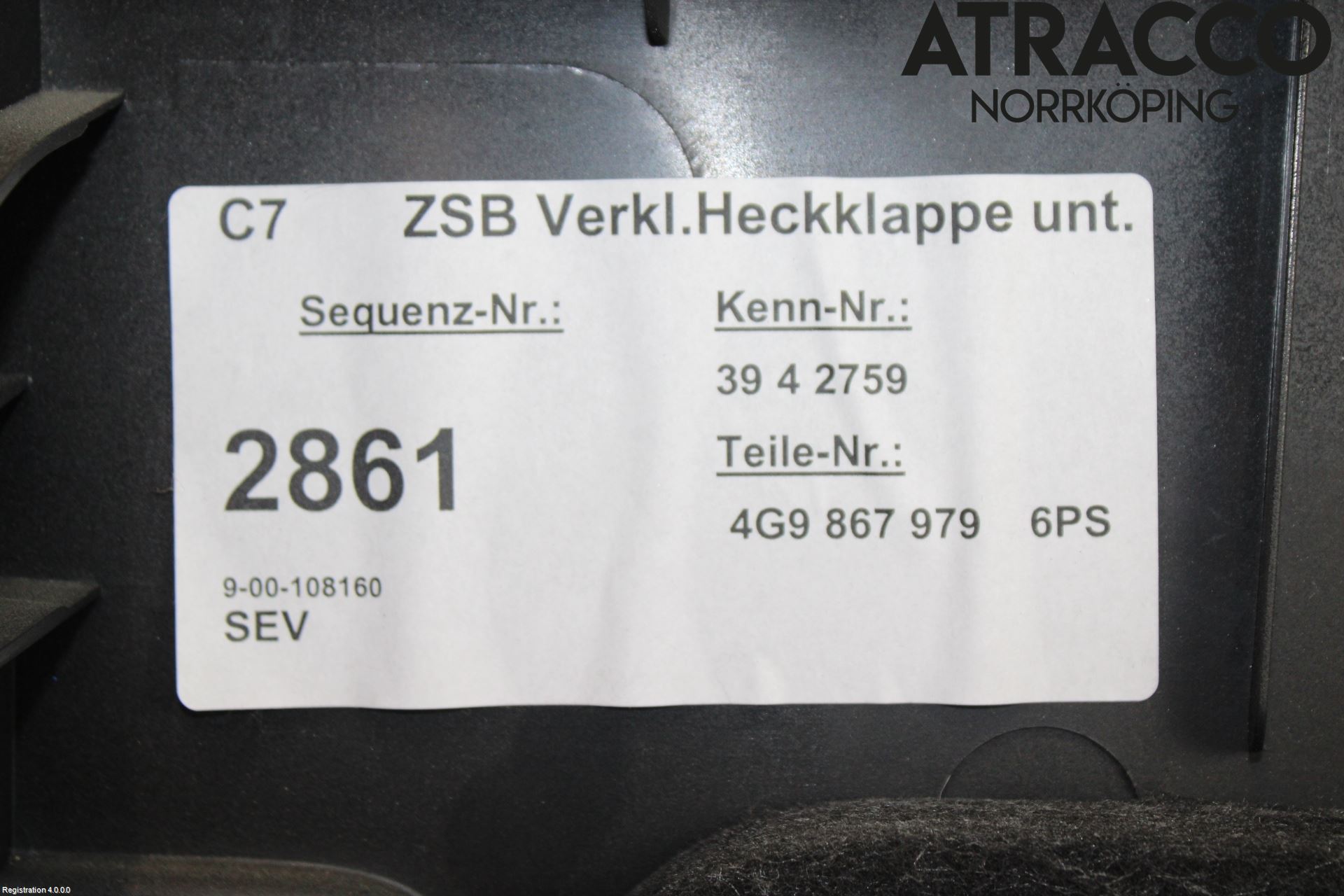 Audi A6/S6 4G 11-18 Inredning Bakluckeklädsel