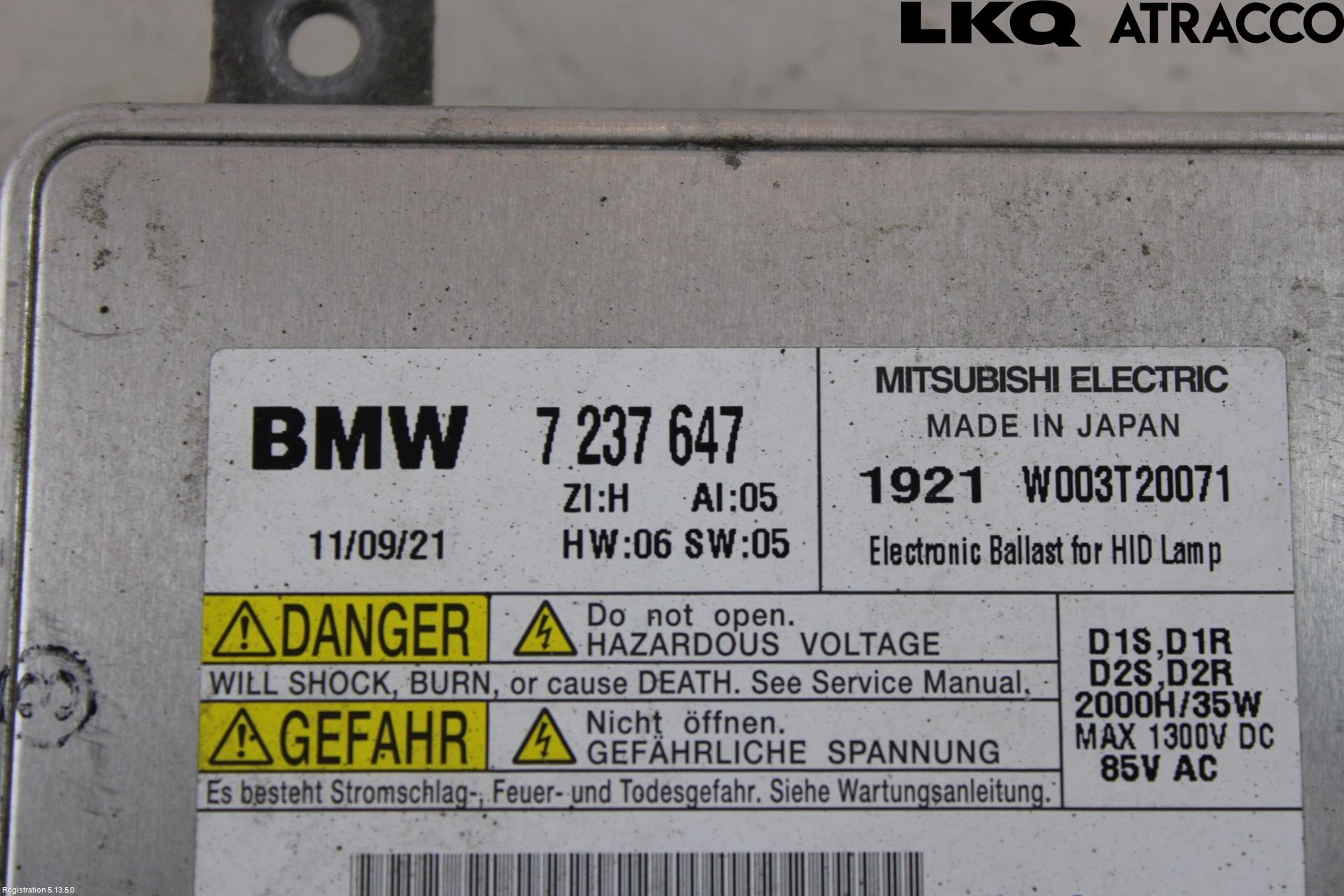 BMW 5 F10/F11/F18 09-17 Styrenhet Strålkastare