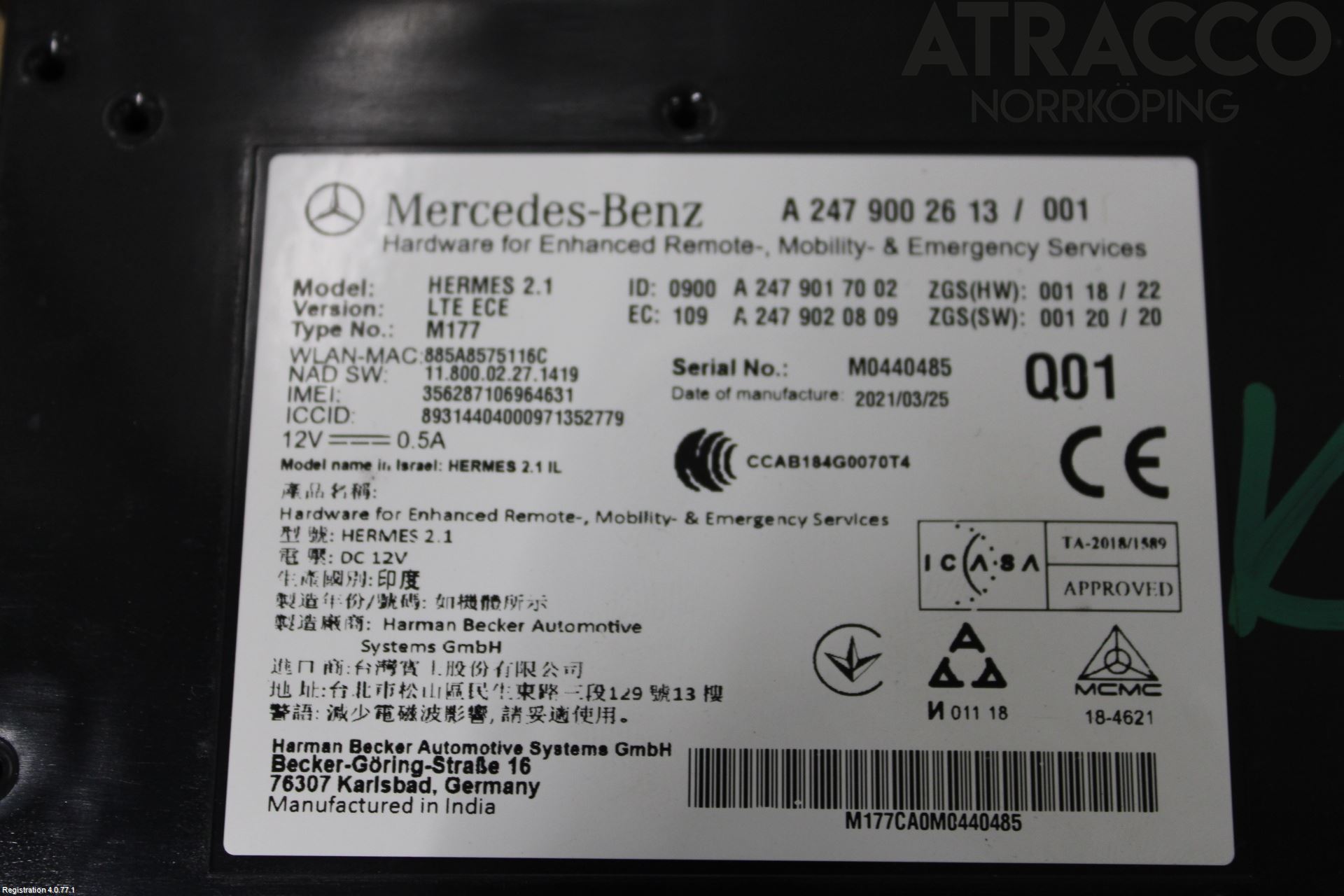 Mercedes-Benz MB CLA-KLASS (C118/X118) 19- Styrenhet Övrigt