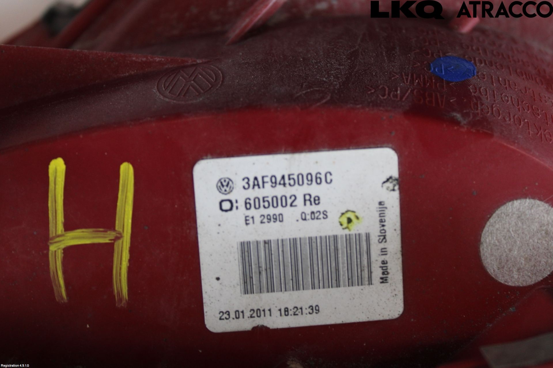 Volkswagen VW PASSAT 11-14 Bakljus Höger