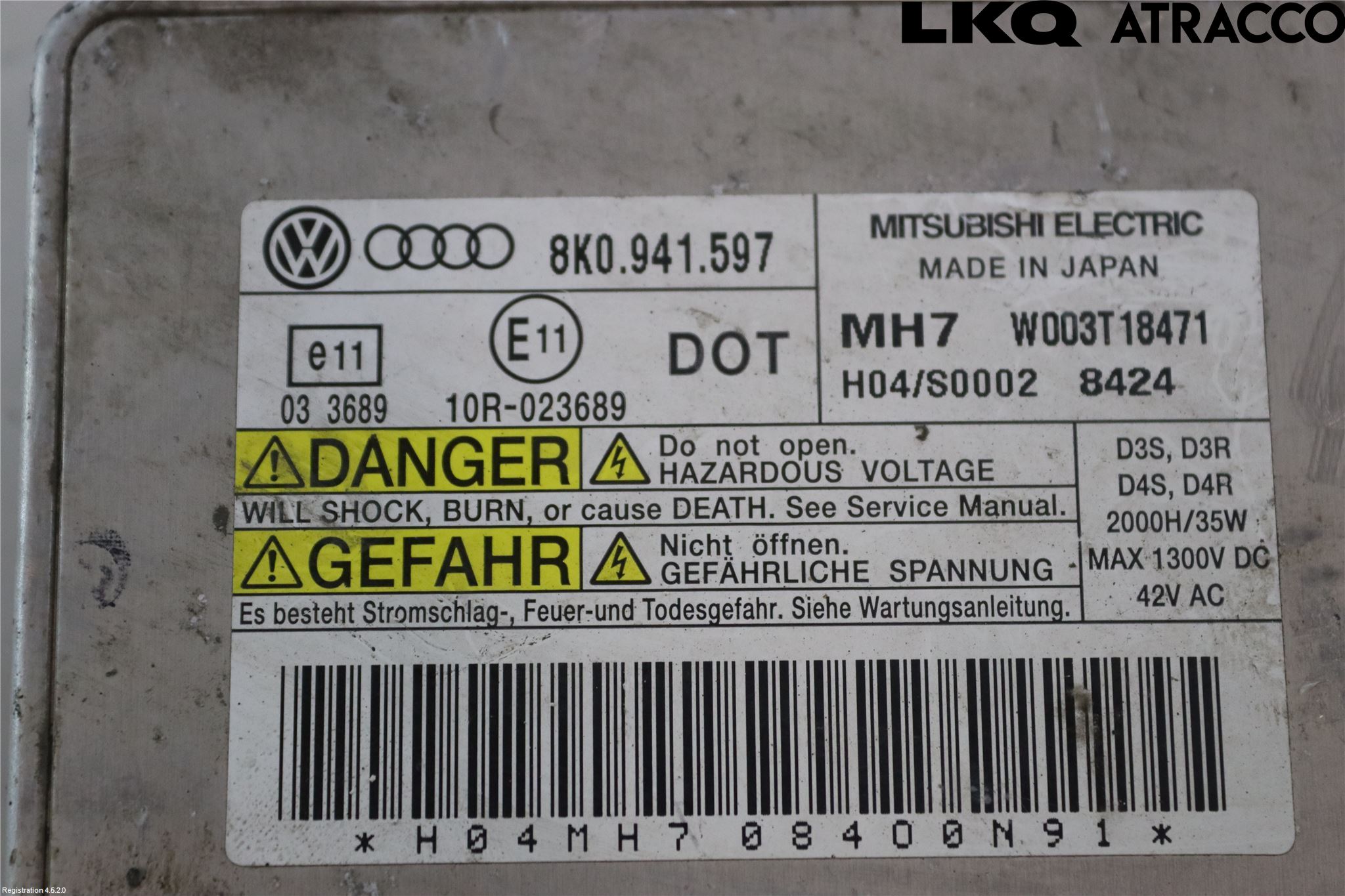 Audi A4/S4 08-11 Styrenhet Strålkastare