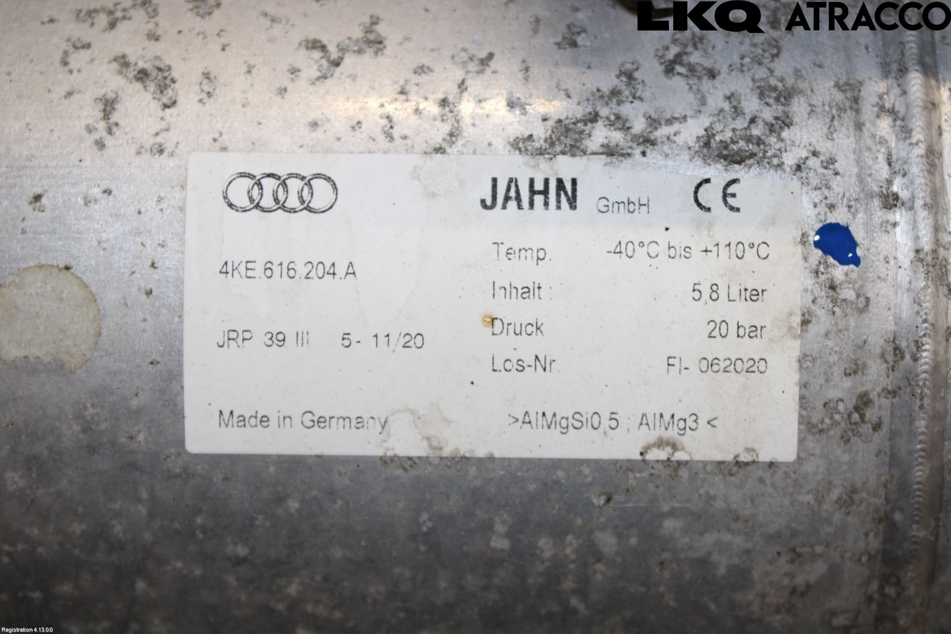Audi E-TRON, S GE 19- Nivå/Luftförändring Trycktank