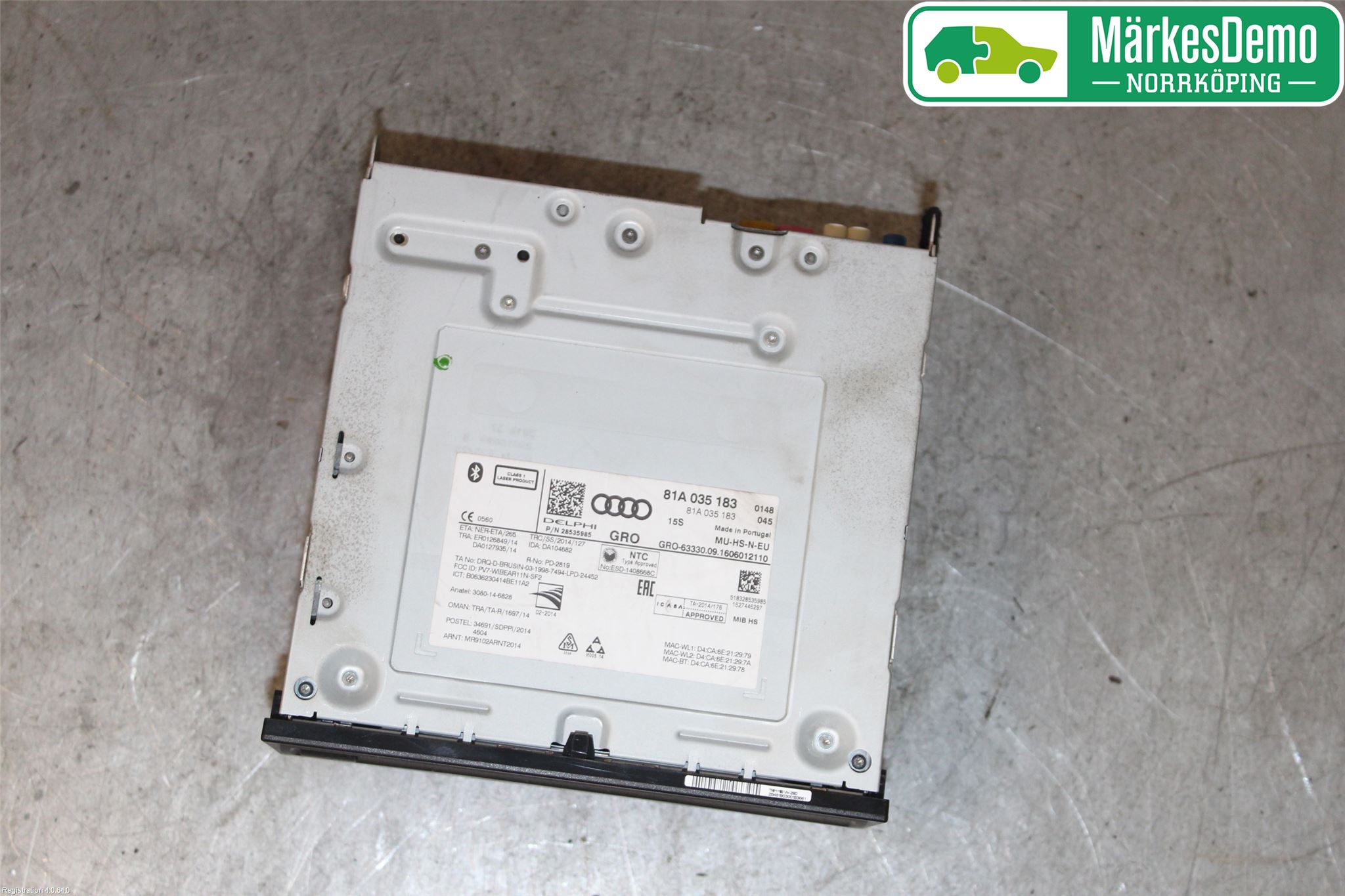 Audi A3/S3 8V 13-20 Cd Radio - Multimediapanel