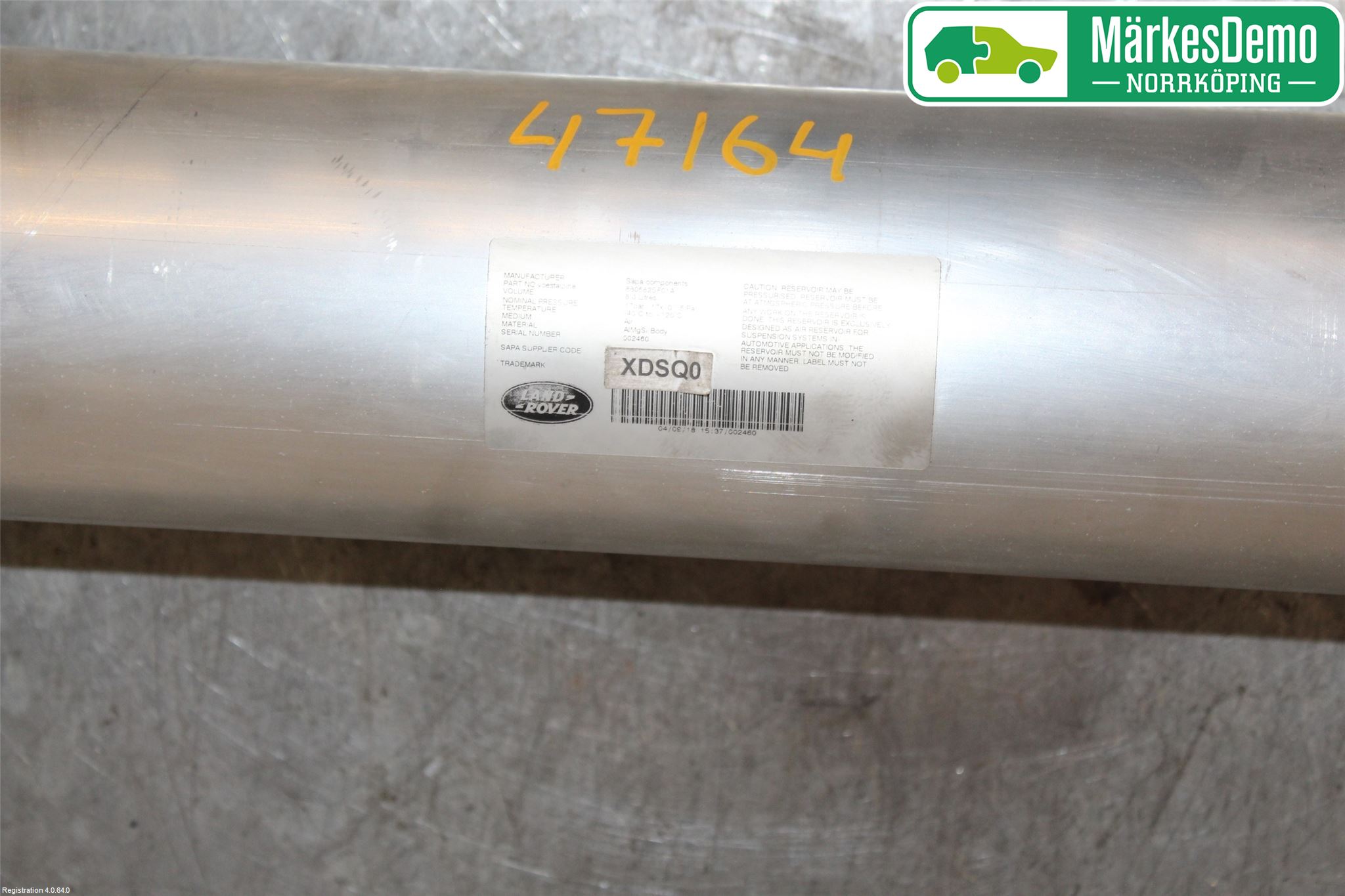 Jaguar I-PACE 18- Nivå/Luftförändring Trycktank