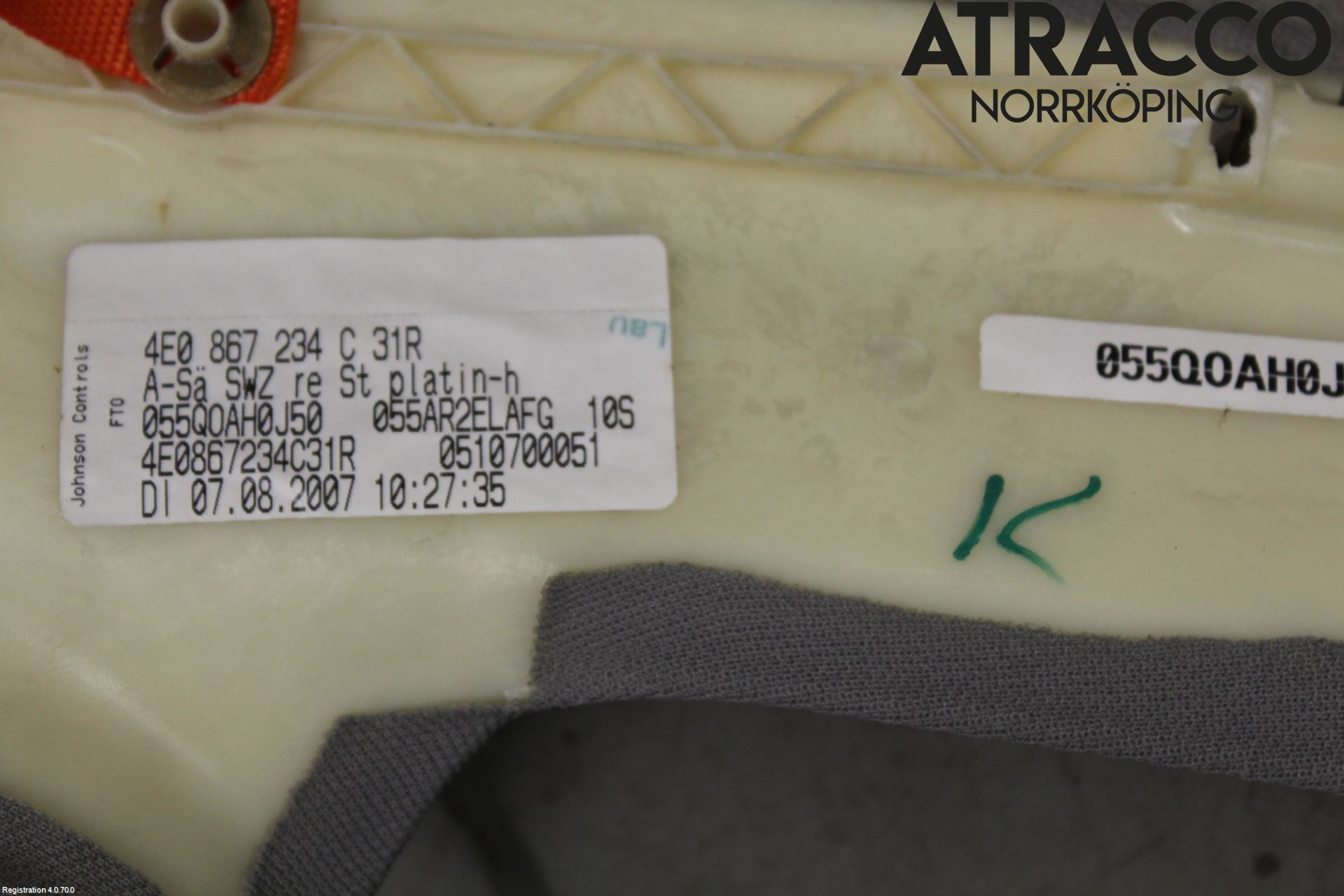 Audi A8/S8 4E  02-09 Inr Plastd A-B-C Stolpe