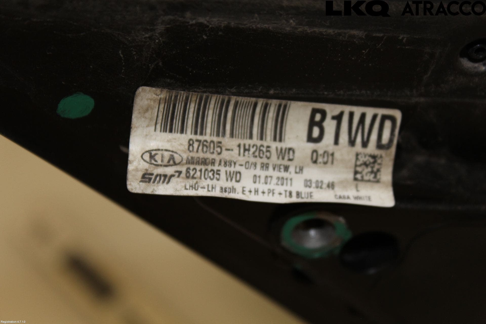 Kia CEED 06-12 Spegel Yttre El Vä