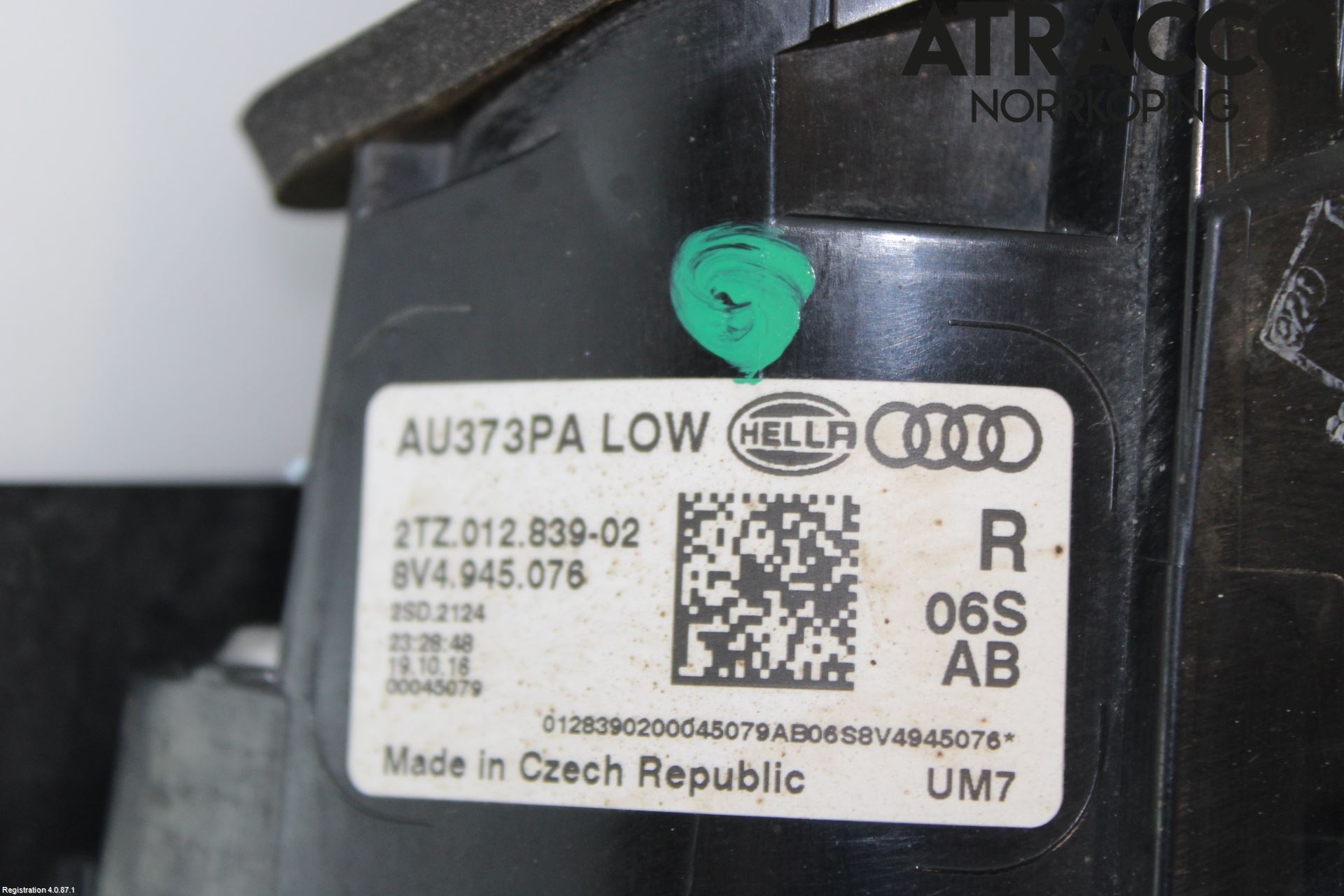 Audi A3/S3 8V 13-20 Bakljus Lucka Hö