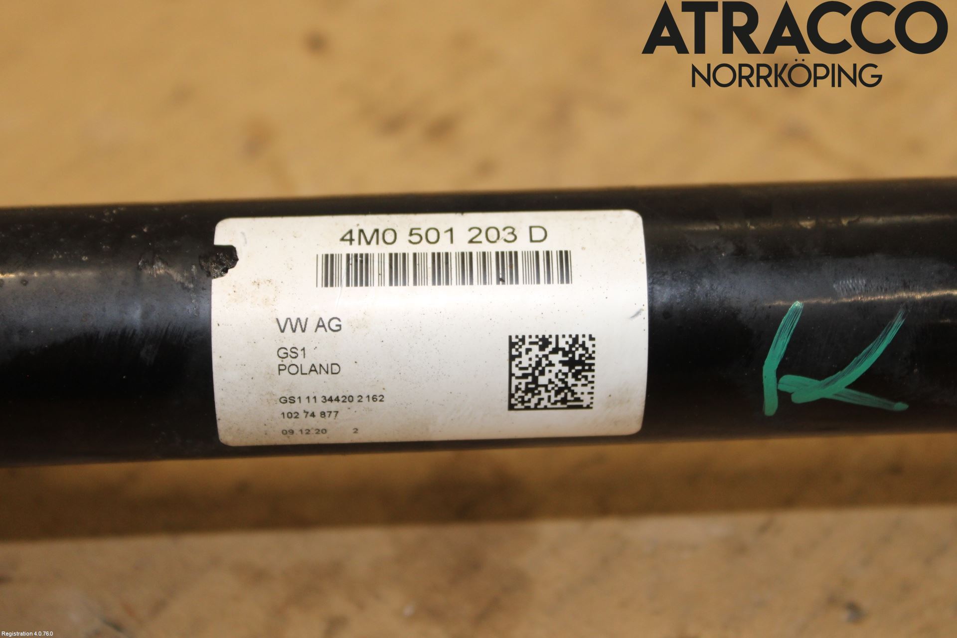 Volkswagen VW TOUAREG CR 18- Drivaxel Bak Höger