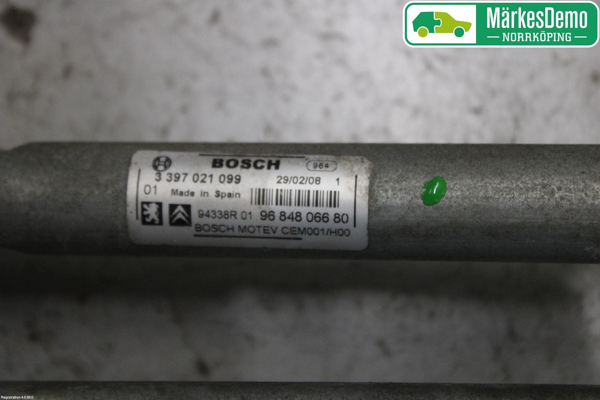 Peugeot 308 08-13 Torkarmekanism Vindruta