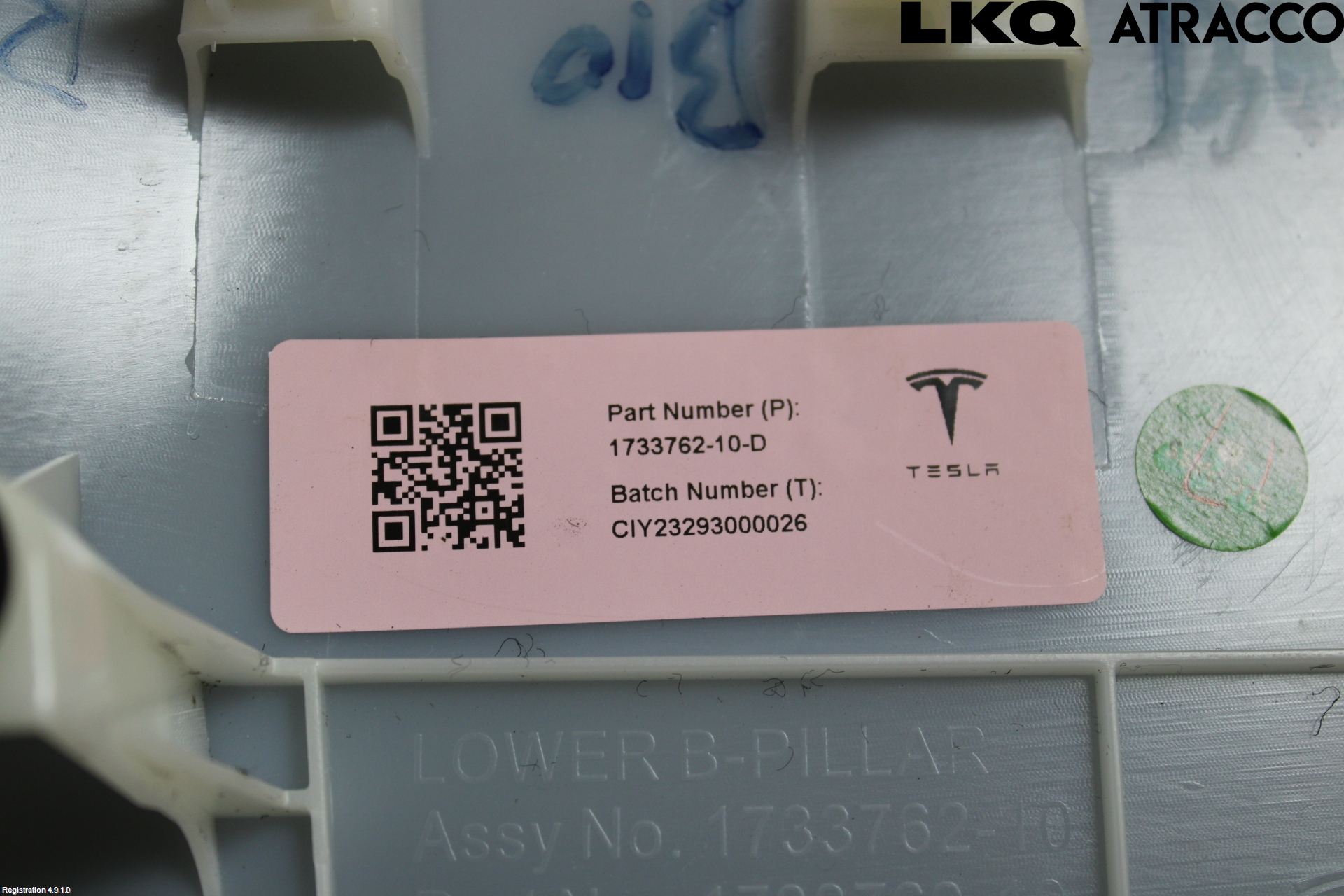 Tesla MODEL 3 17- Inr Plastd A-B-C Stolpe