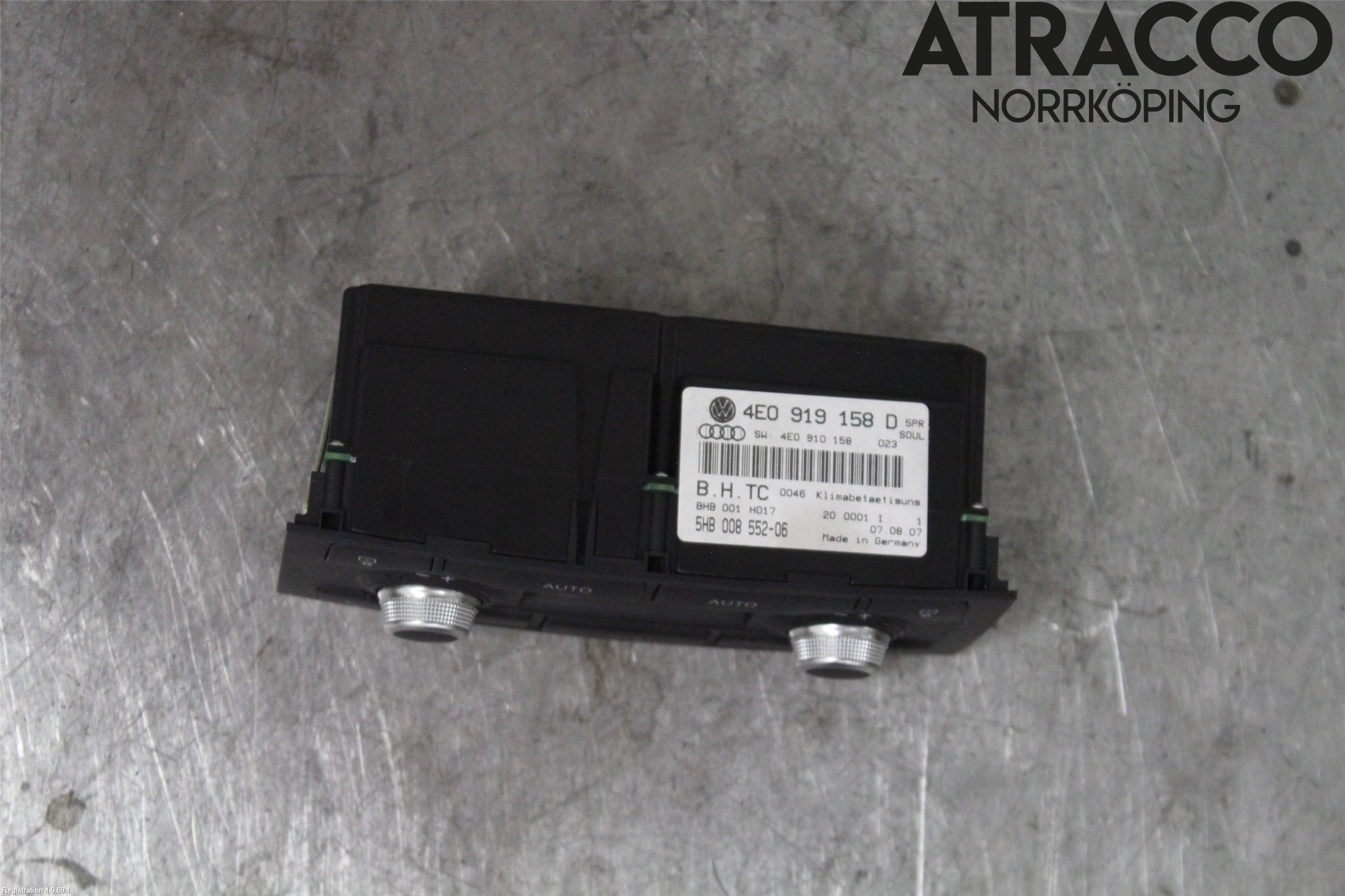 Audi A8/S8 4E  02-09 Värmereglage