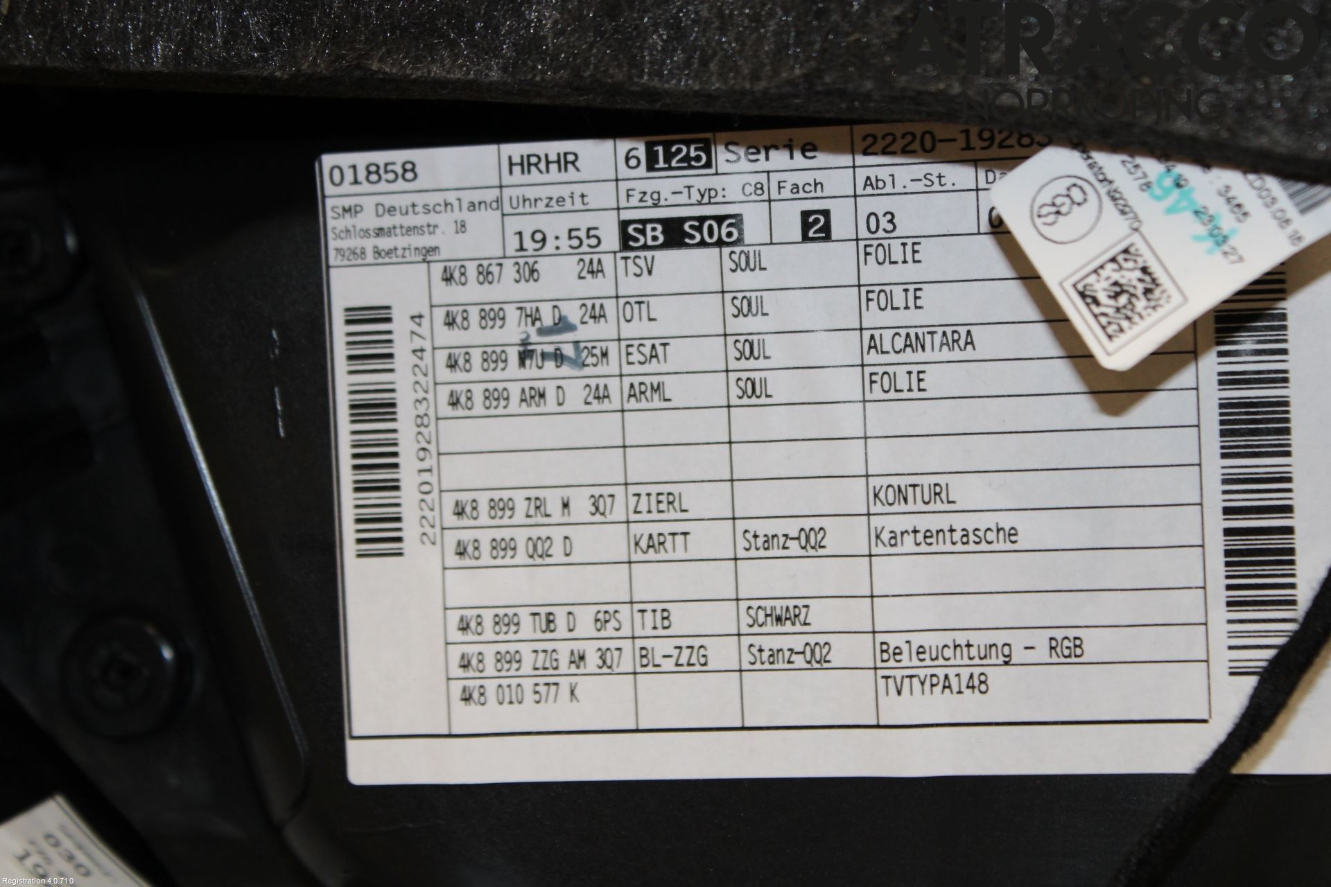 Audi A7 Sportback 4K 18- Dörrklädsel Hö