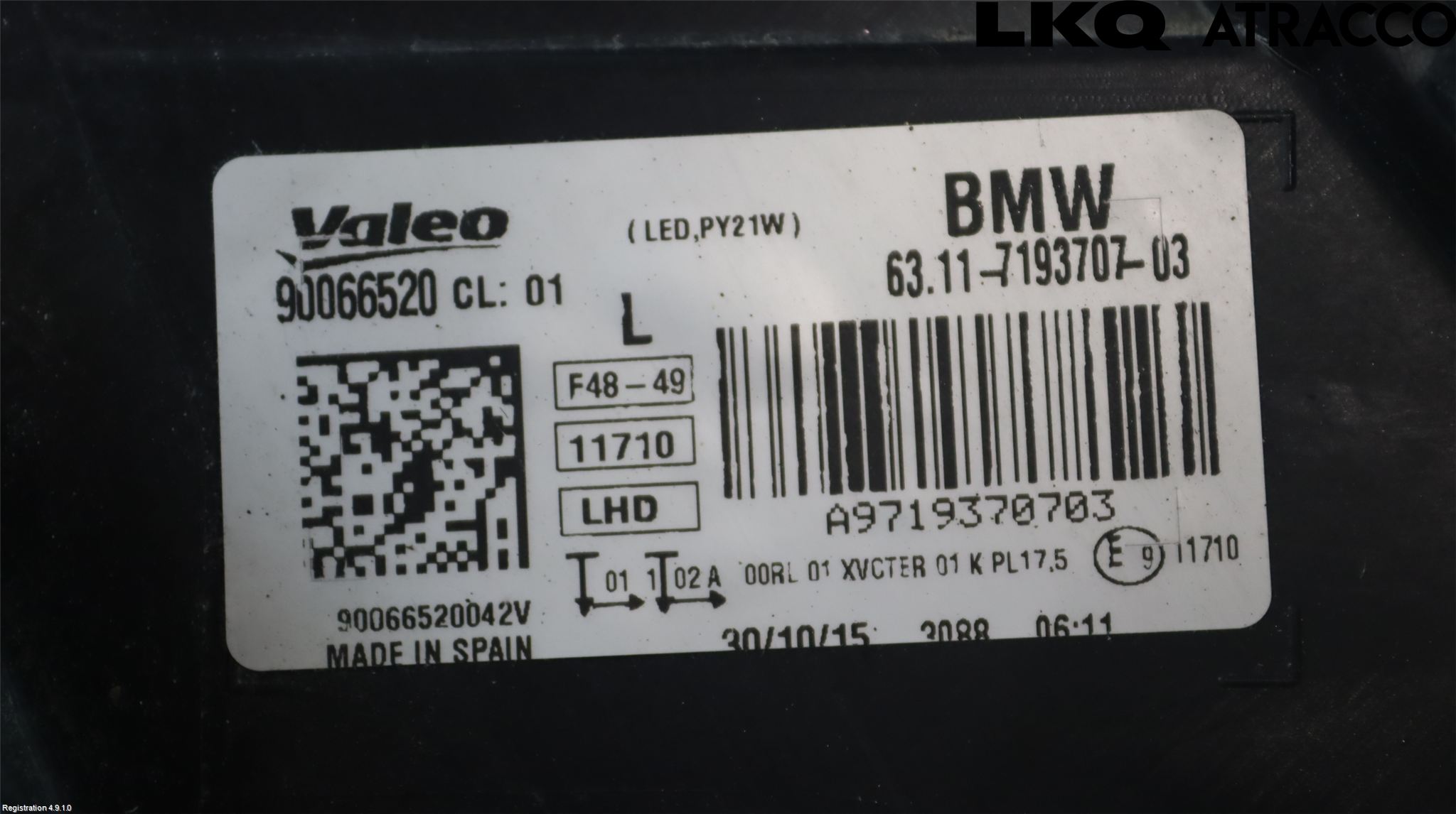 BMW X1 F48 15-22 Strålkastare Vänster