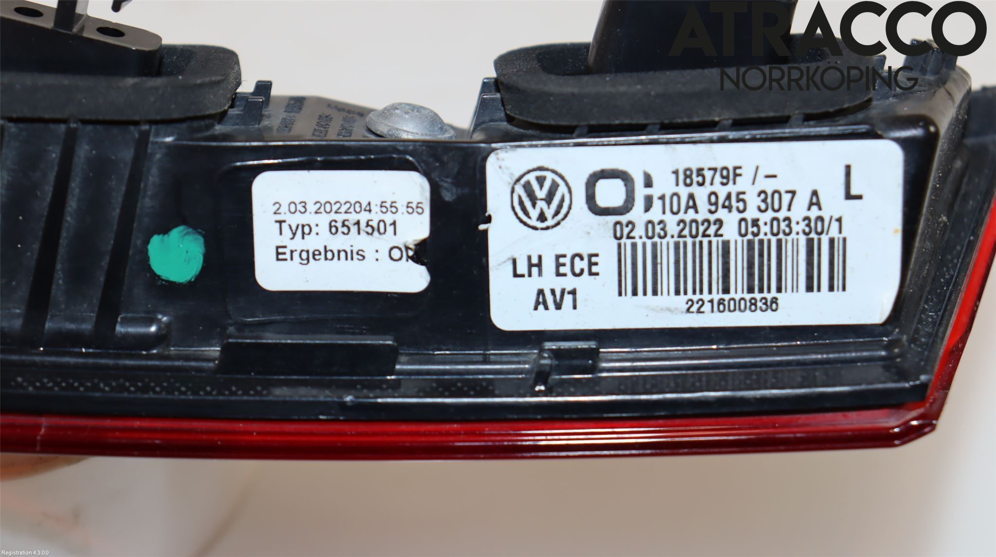 Volkswagen VW ID.3 21- Bakljus Lucka Vä