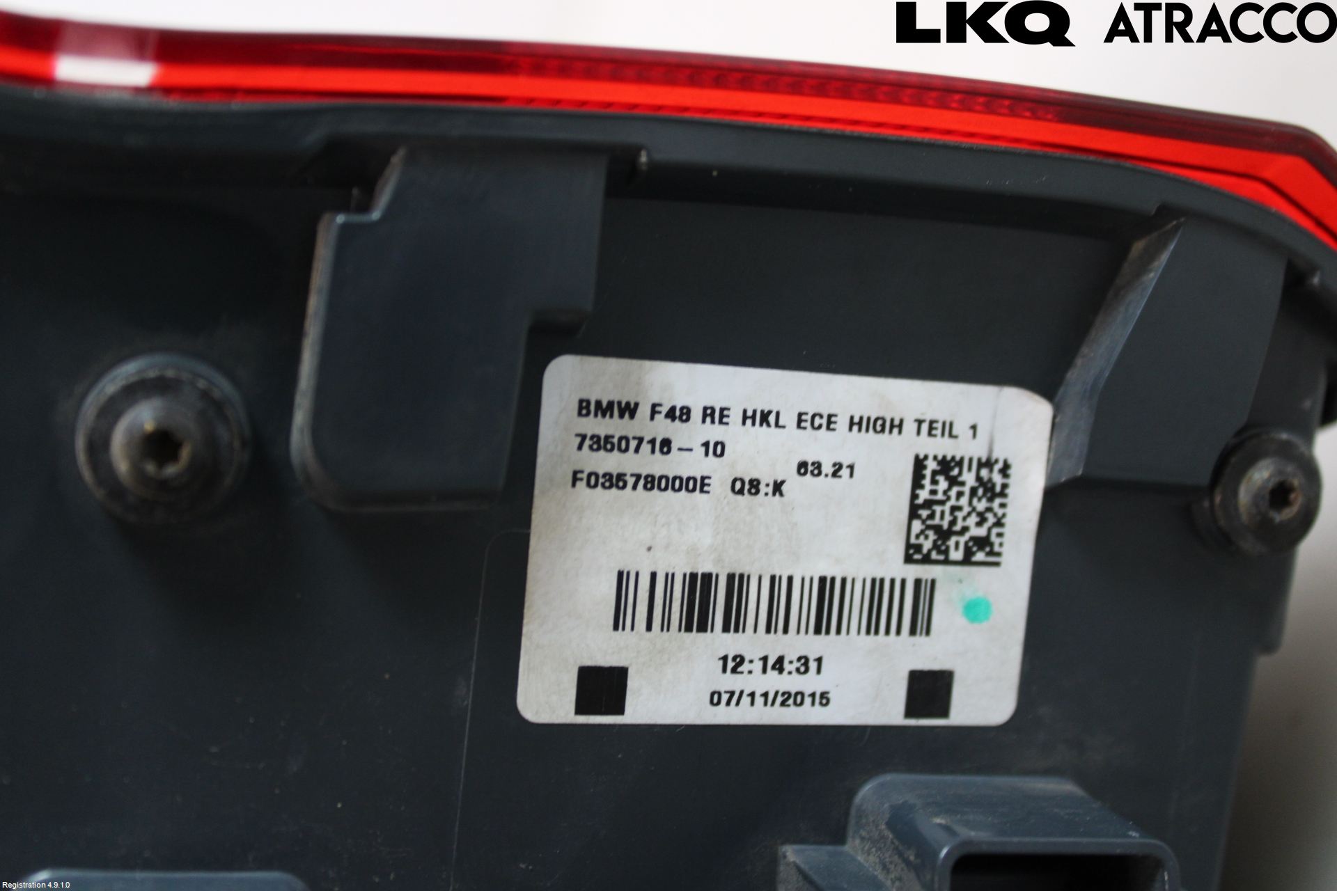 BMW X1 F48 15-22 Bakljus Höger
