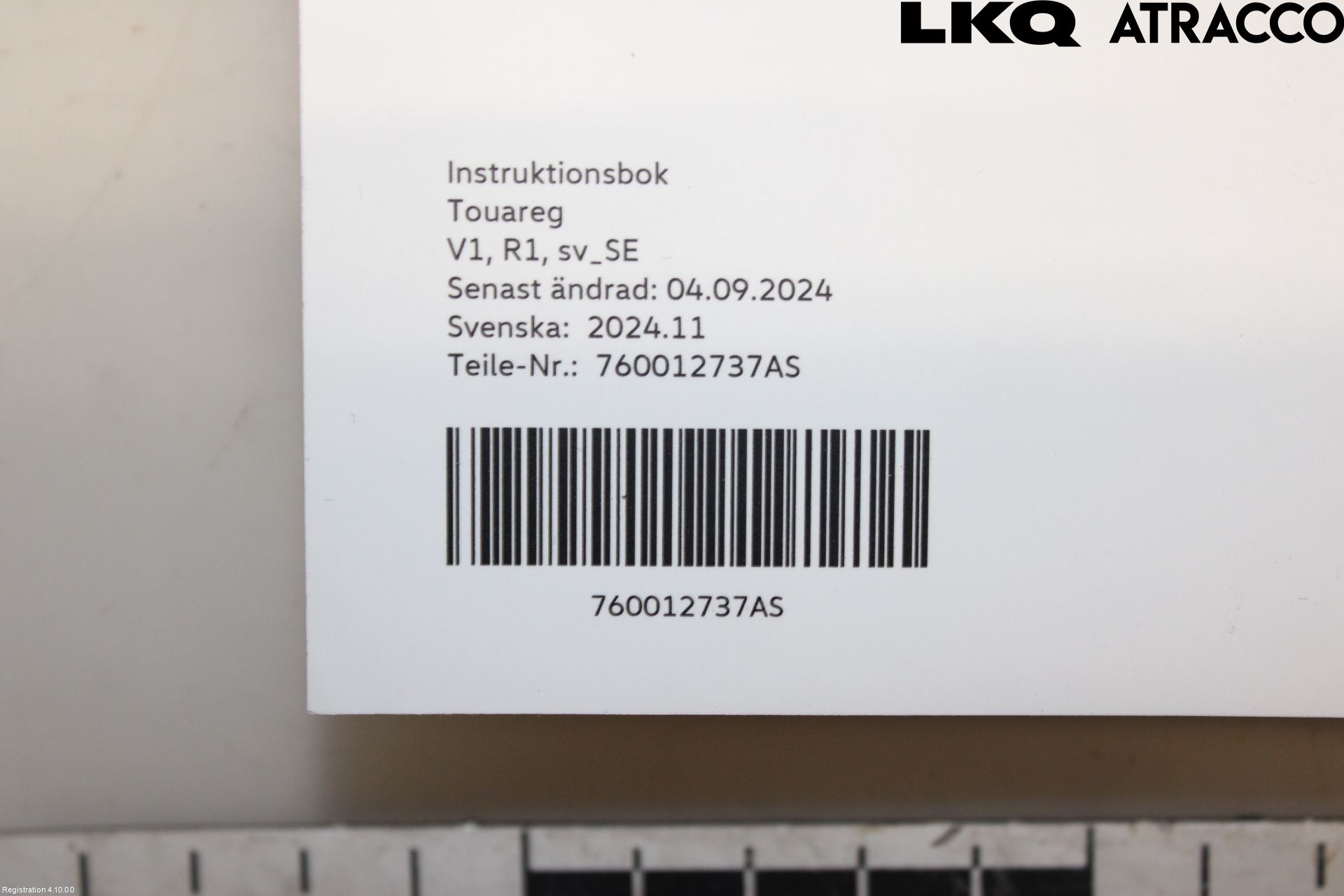 Volkswagen VW TOUAREG CR 18- Instruktionsbok