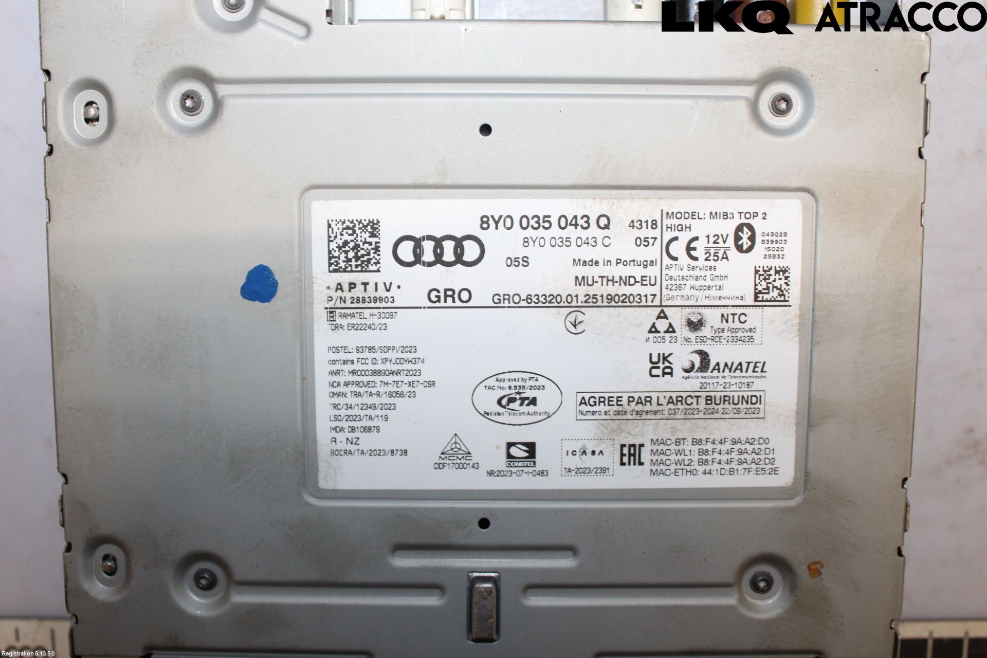 Audi A3/S3 8Y 21- Cd Radio - Multimediapanel