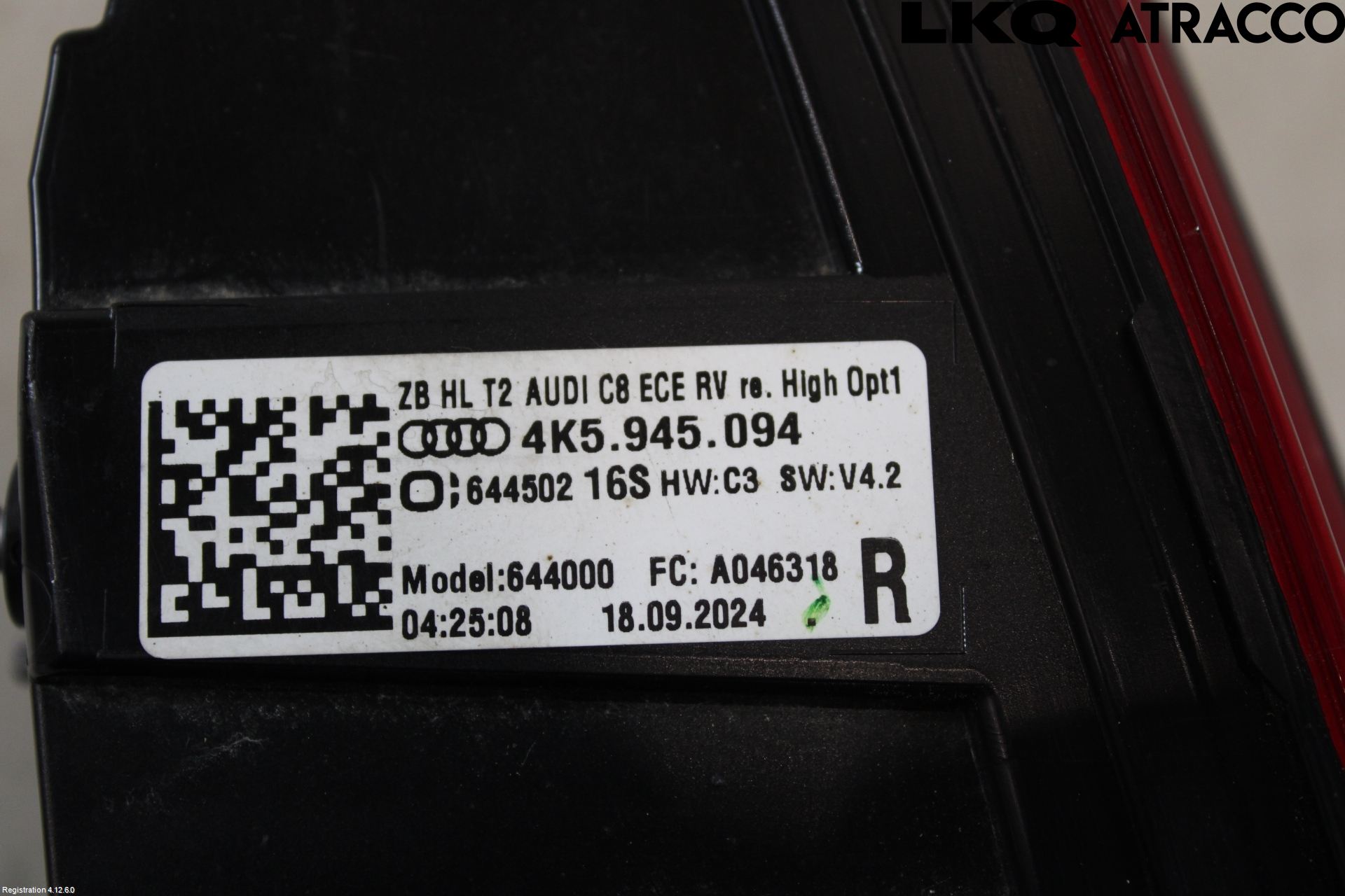 Audi A6 F2/C8 19- Bakljus Lucka Hö